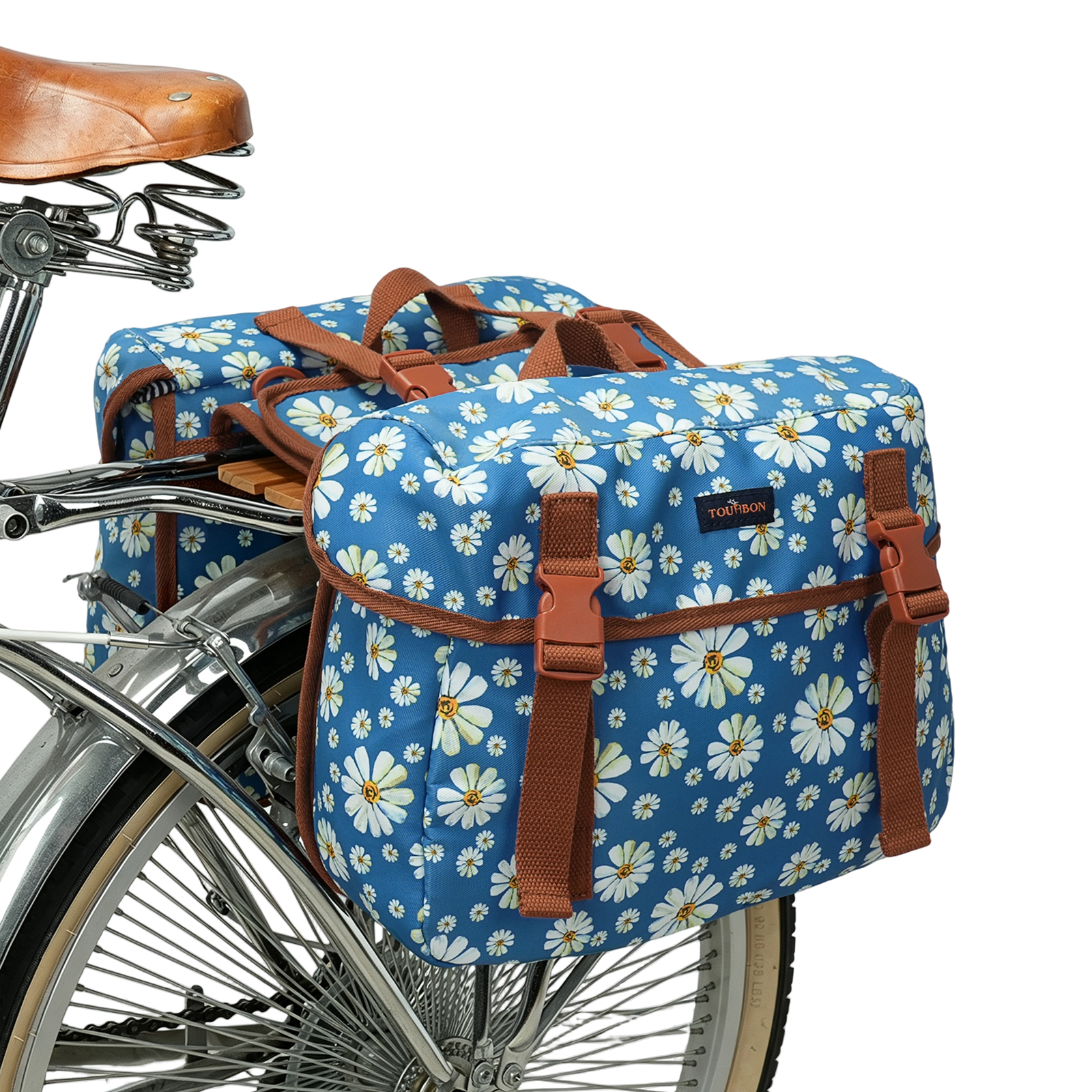 Tourbon 24L Bike Pannier Bag with Flap Buckle Shoulder Strap