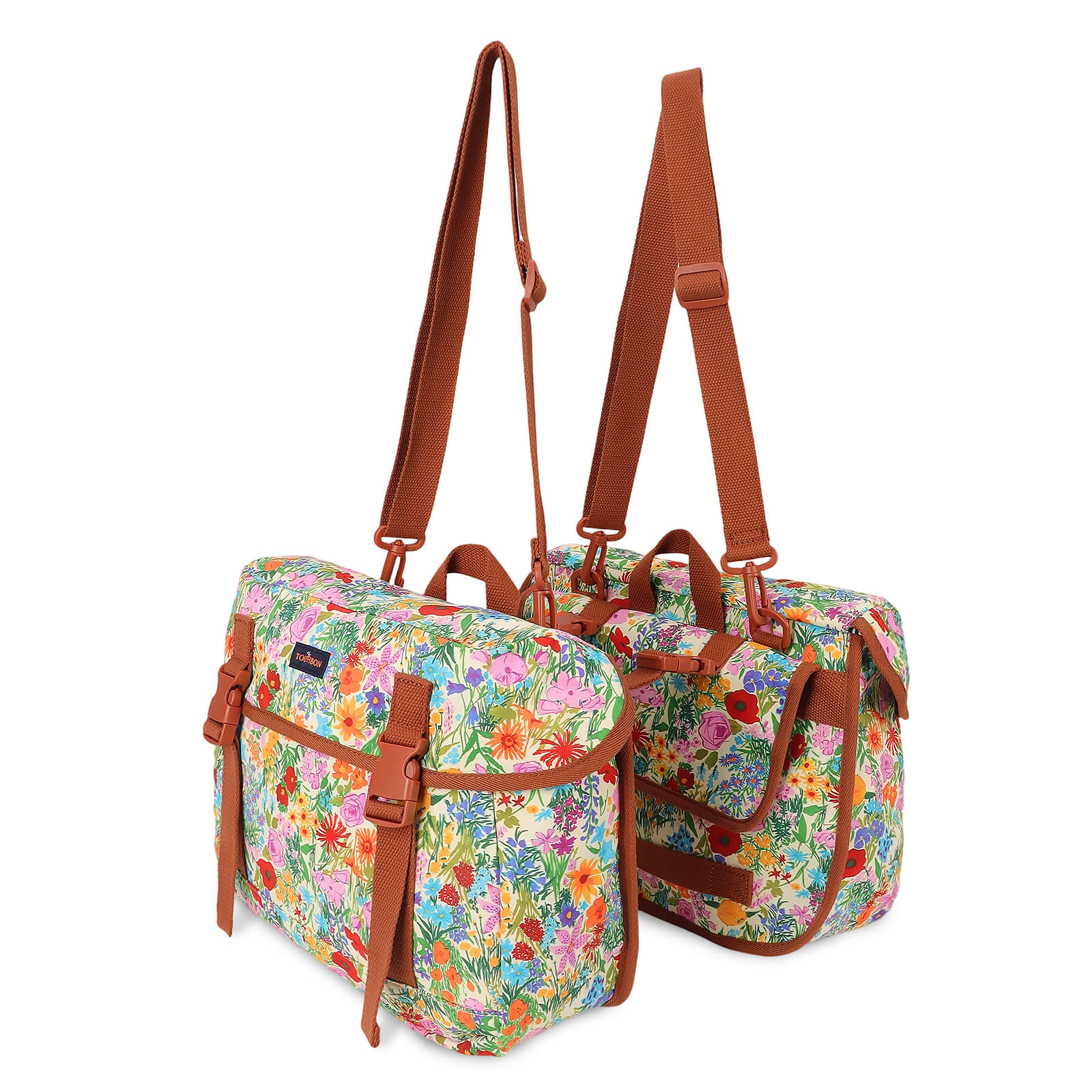 Tourbon 24L Bike Pannier Bag with Flap Buckle Shoulder Strap