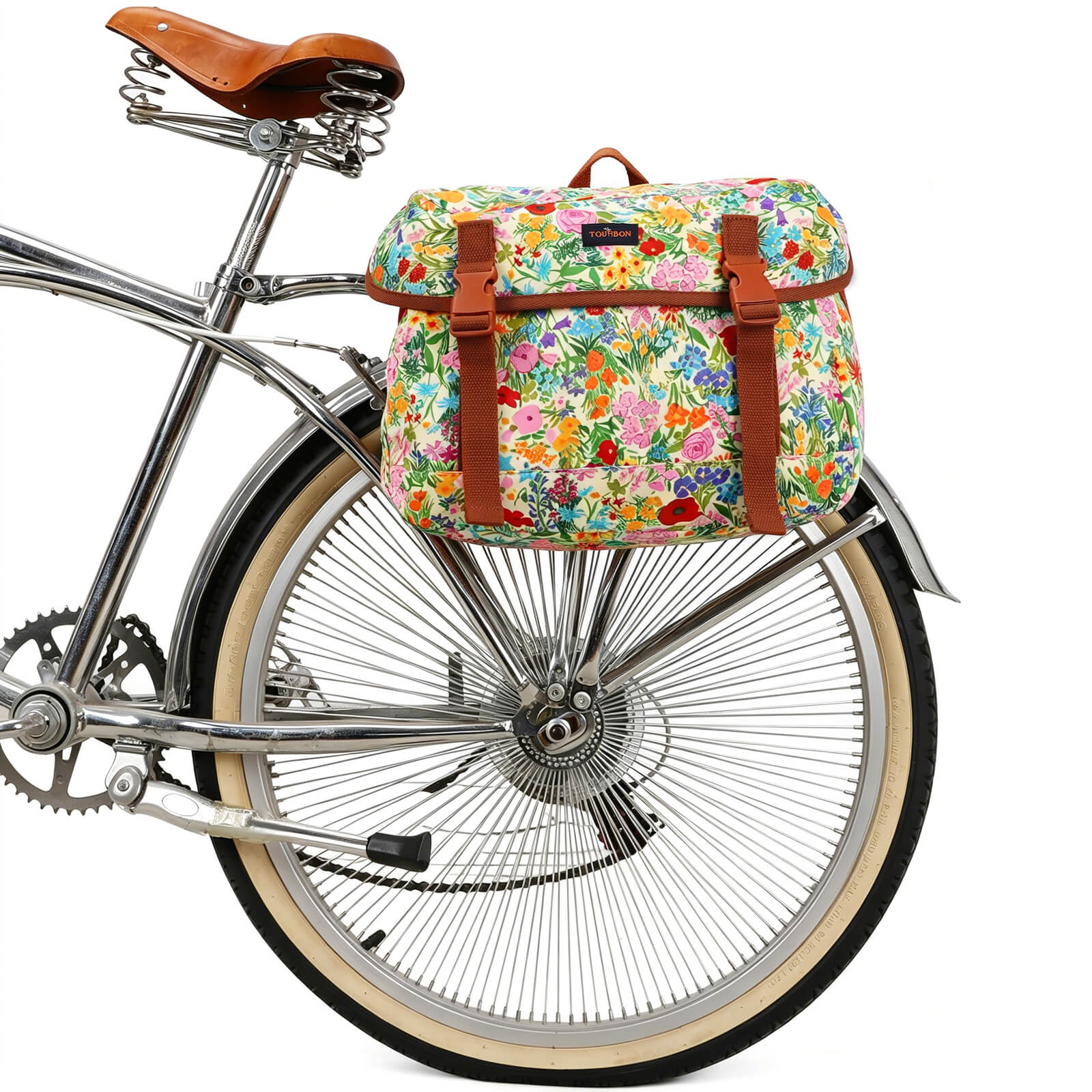 Tourbon 24L Bike Pannier Bag with Flap Buckle Shoulder Strap