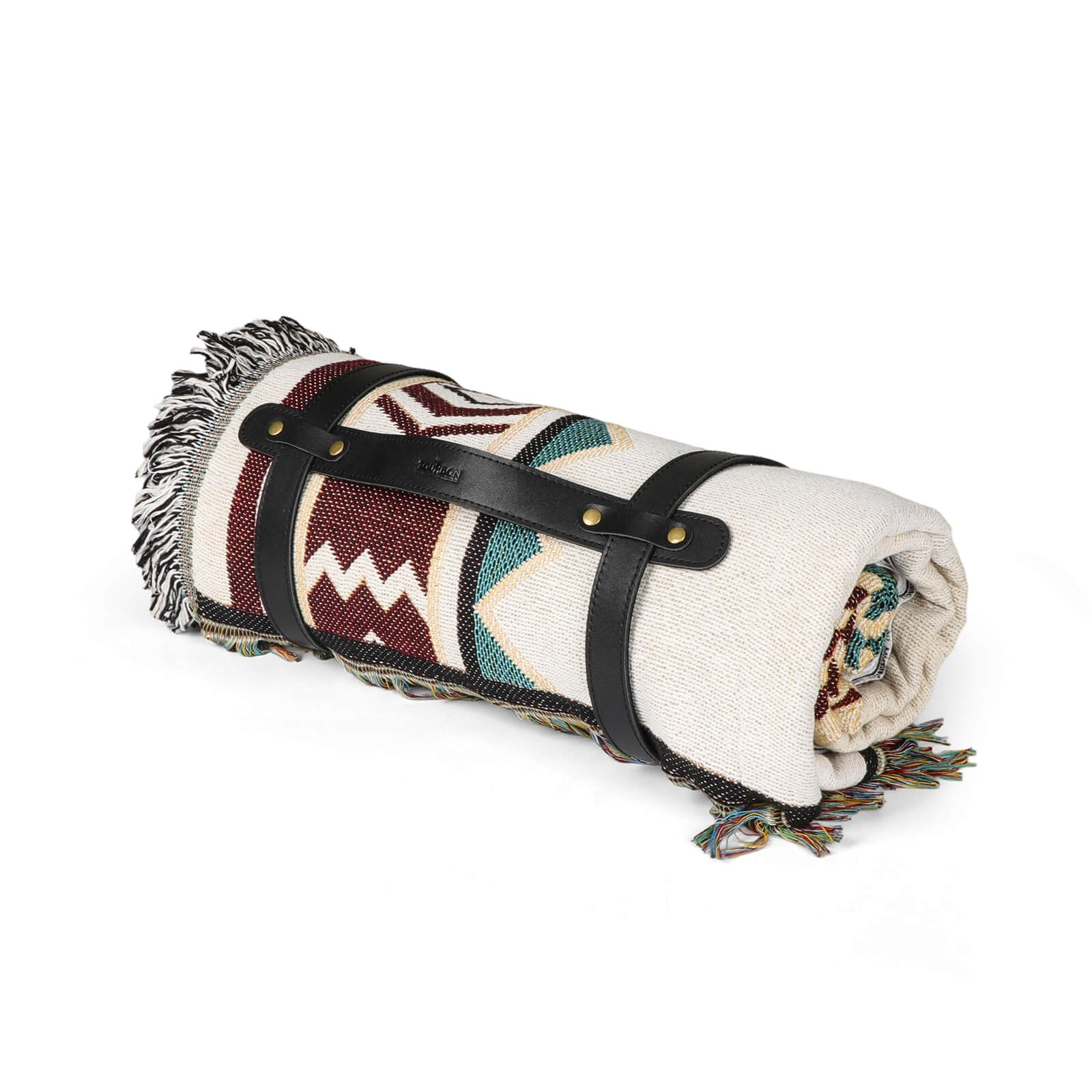 Tourbon Genuine Leather Carrier Blanket Carry Strap Holder