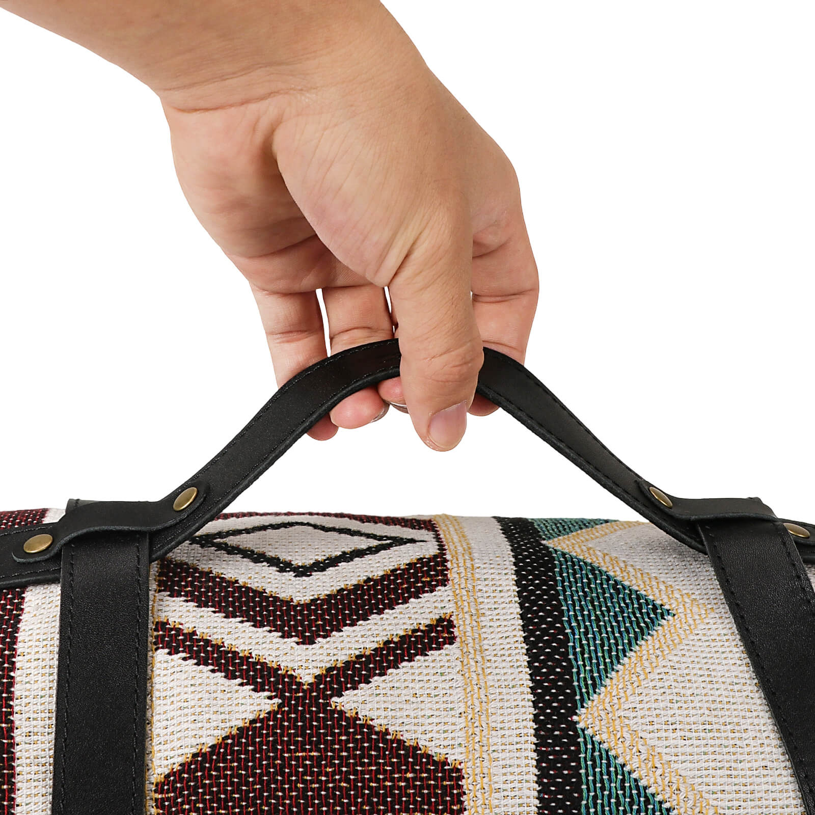 Tourbon Genuine Leather Carrier Blanket Carry Strap Holder