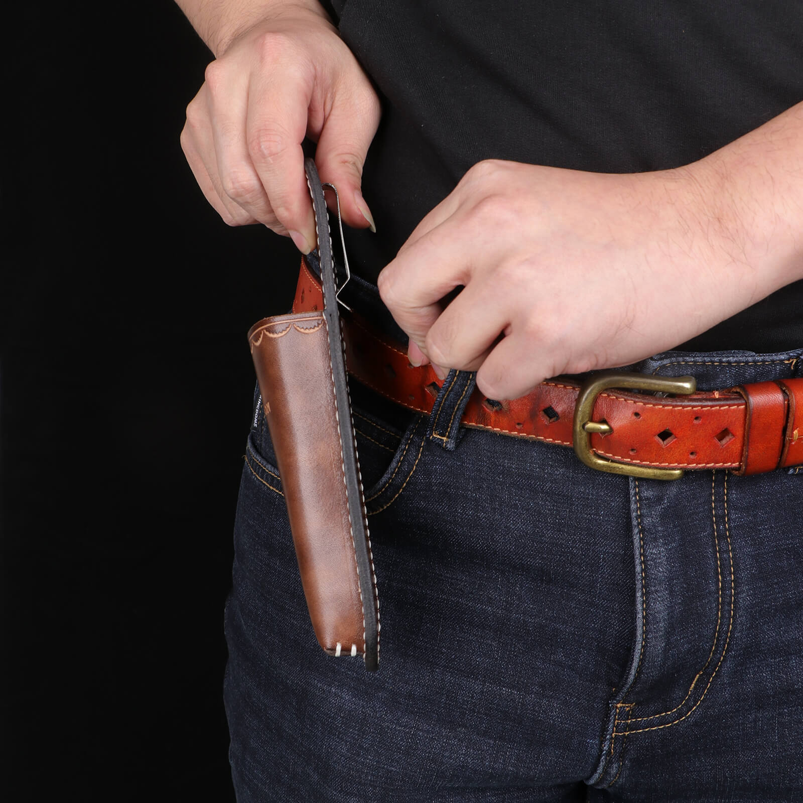 Tourbon Leather Gardening Pruner Sheath with Belt Clip 