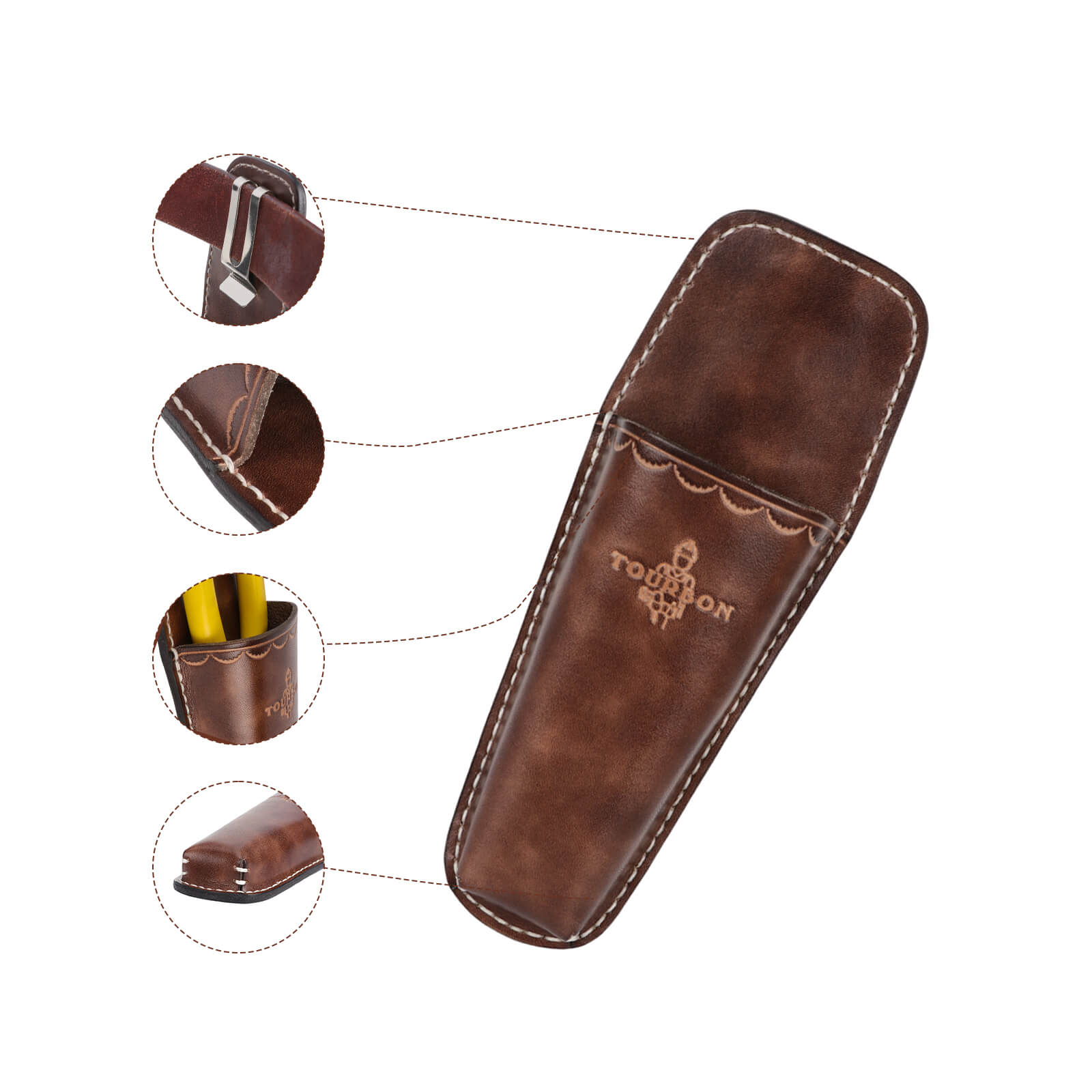 Tourbon Leather Gardening Pruner Sheath with Belt Clip 