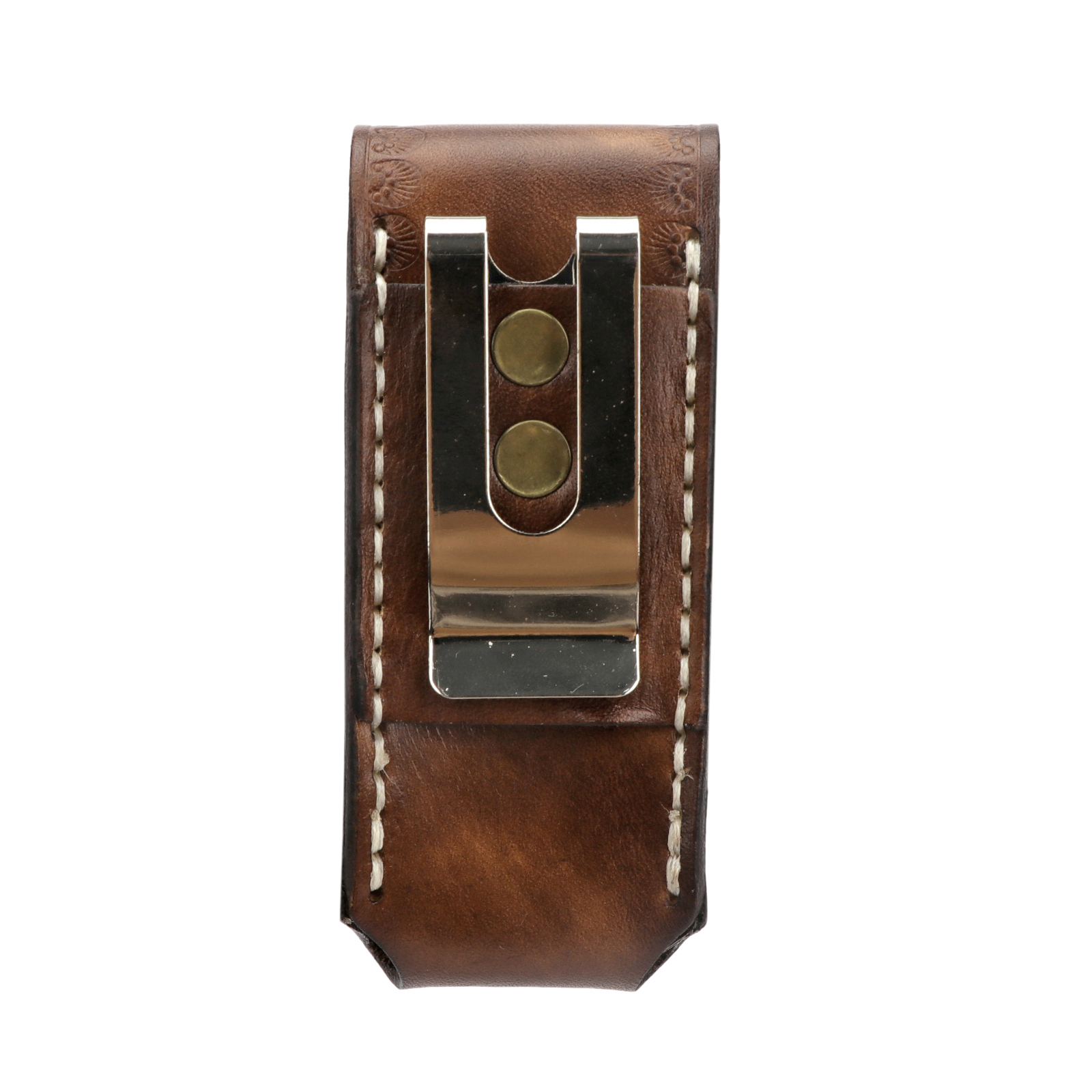 TOURBON Leather Folding Knife Pouch Clip on Pocket Tool Holder 