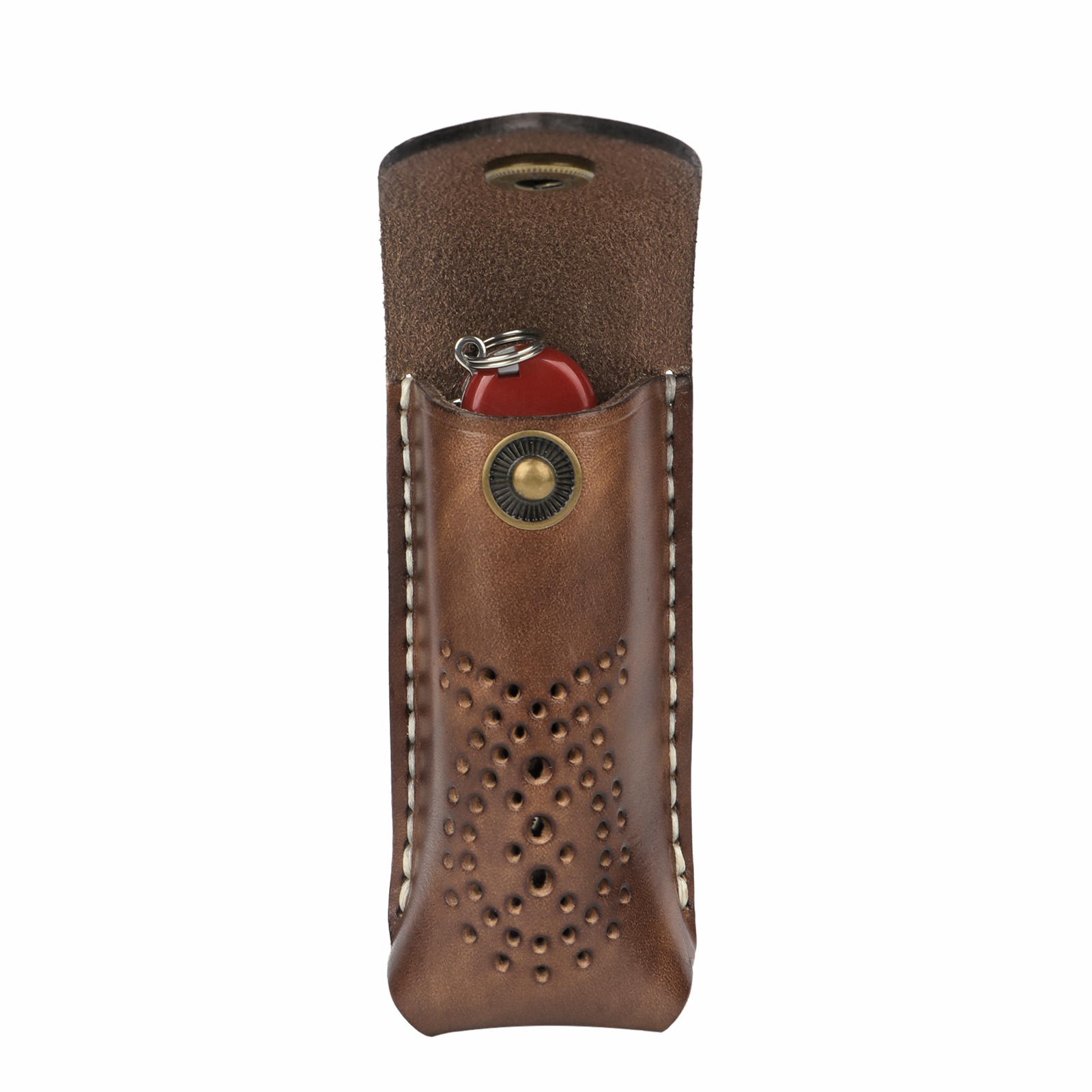 TOURBON Leather Folding Knife Pouch Clip on Pocket Tool Holder 