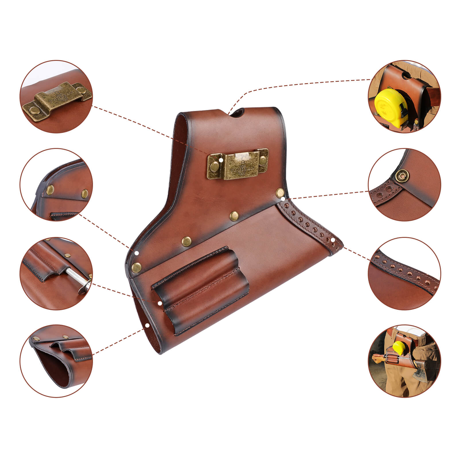 Tourbon Outdoor Leather Carry Faller Axe Files Tuning Driver