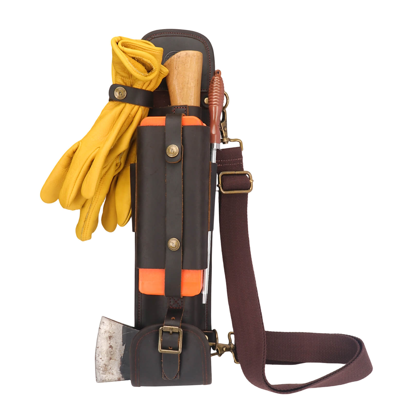 Tourbon Leather Axe Shoulder Bag & Saw Sling