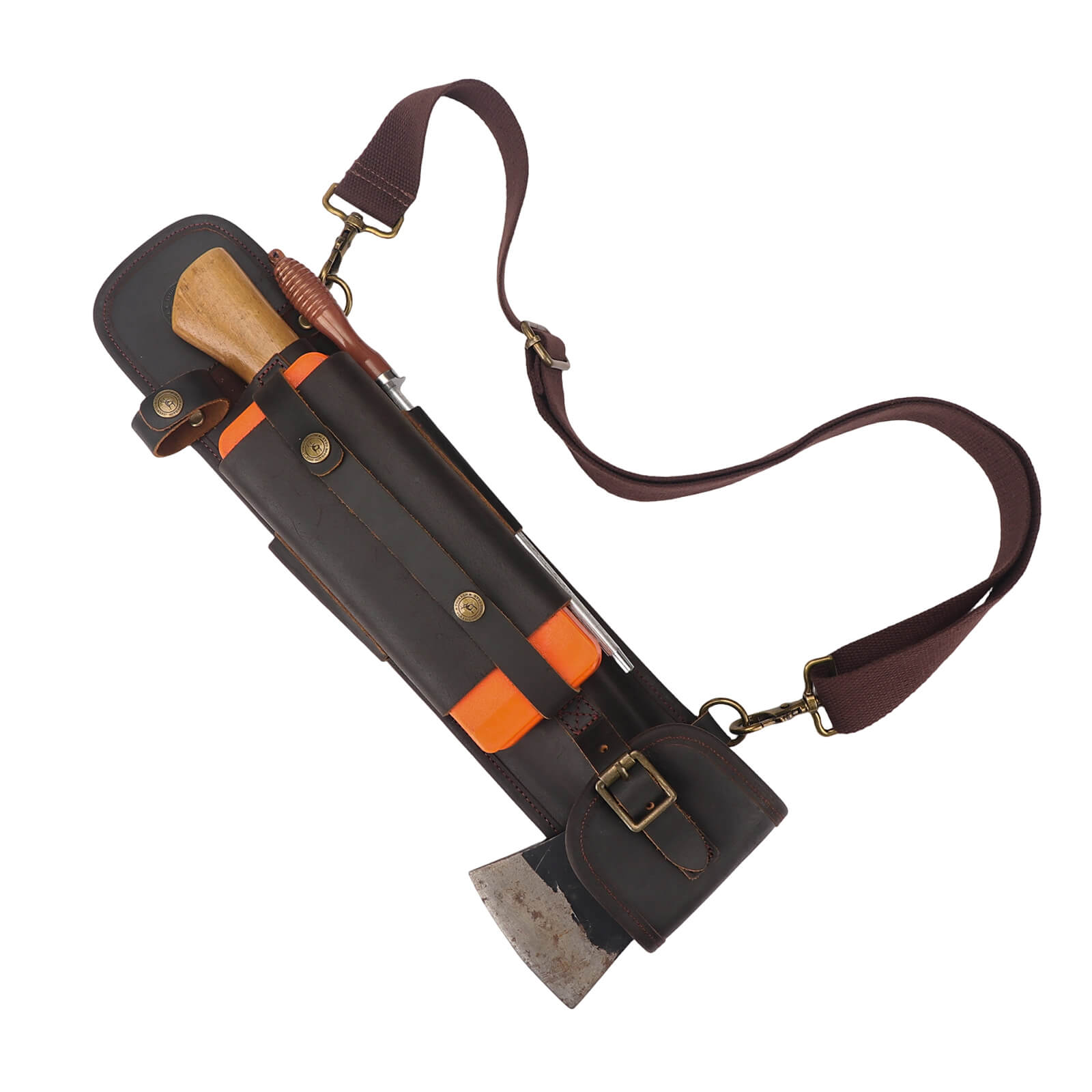 Tourbon Leather Axe Shoulder Bag & Saw Sling