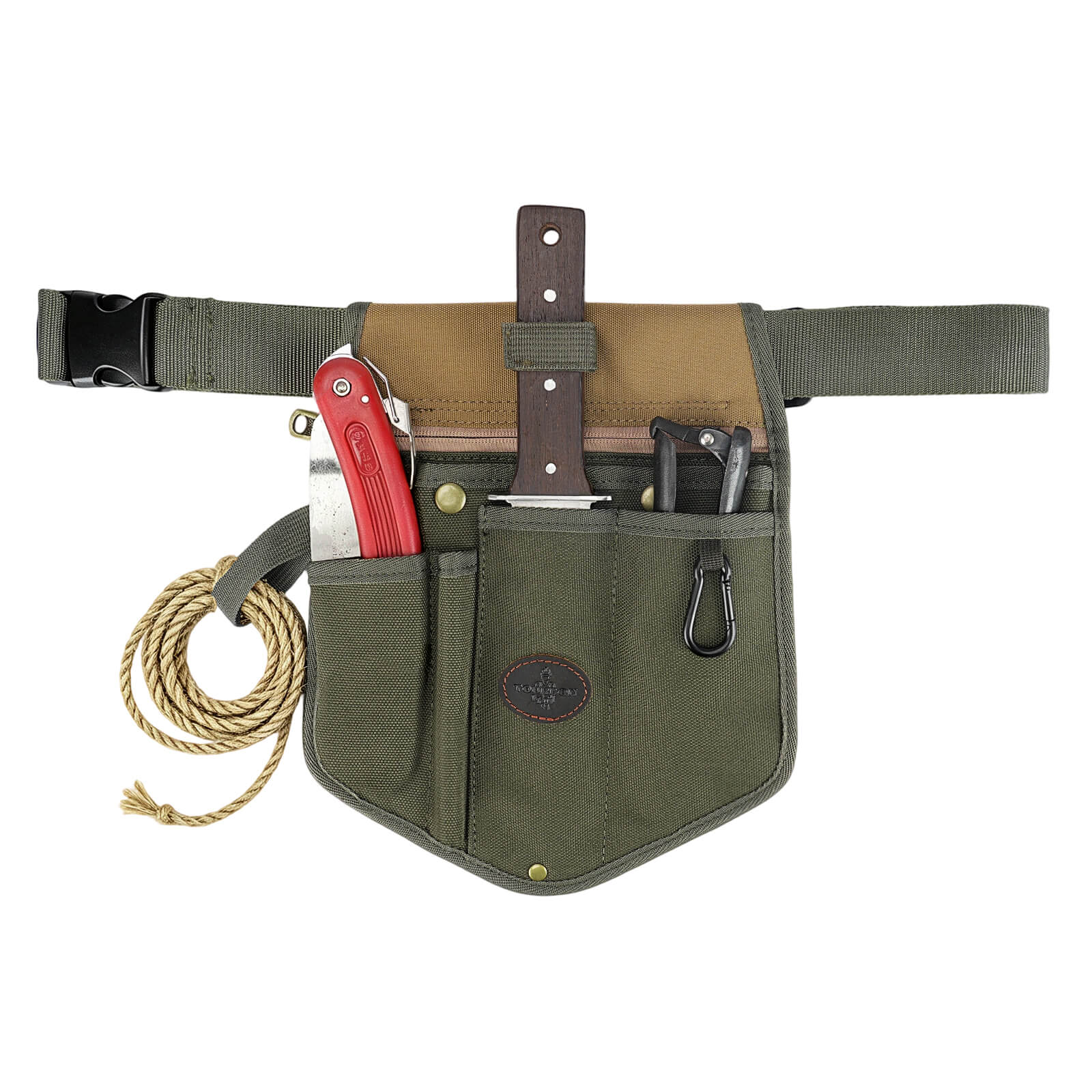 Tourbon Nylon Gardening Tool Belt and Florist Apron with Adjustable Waist Strap & Zipper Phone Pouch (Fits Up to 44 Inches)