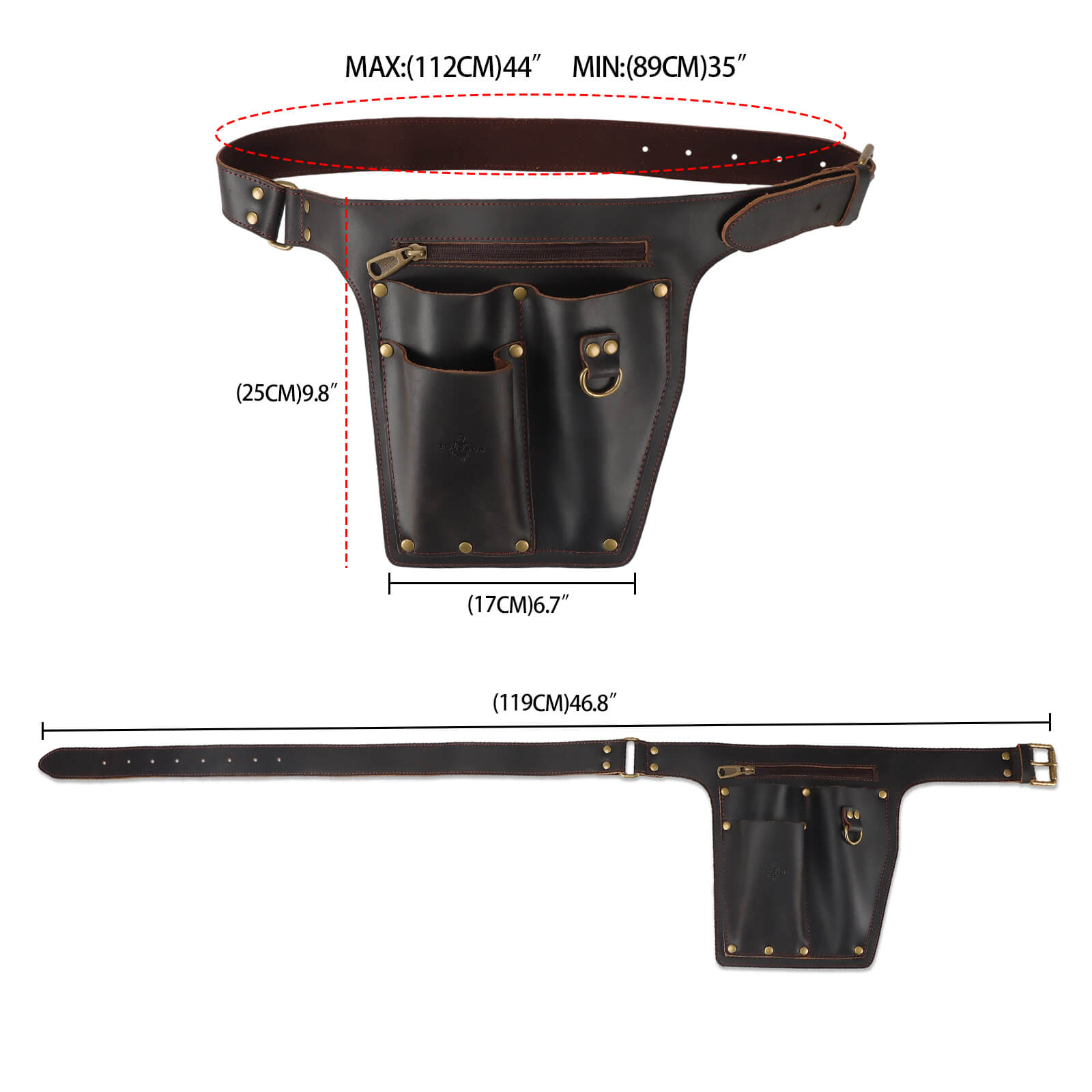 Tourbon Leather Gardening Tool Belt for Gardeners, Farmers & DIY
