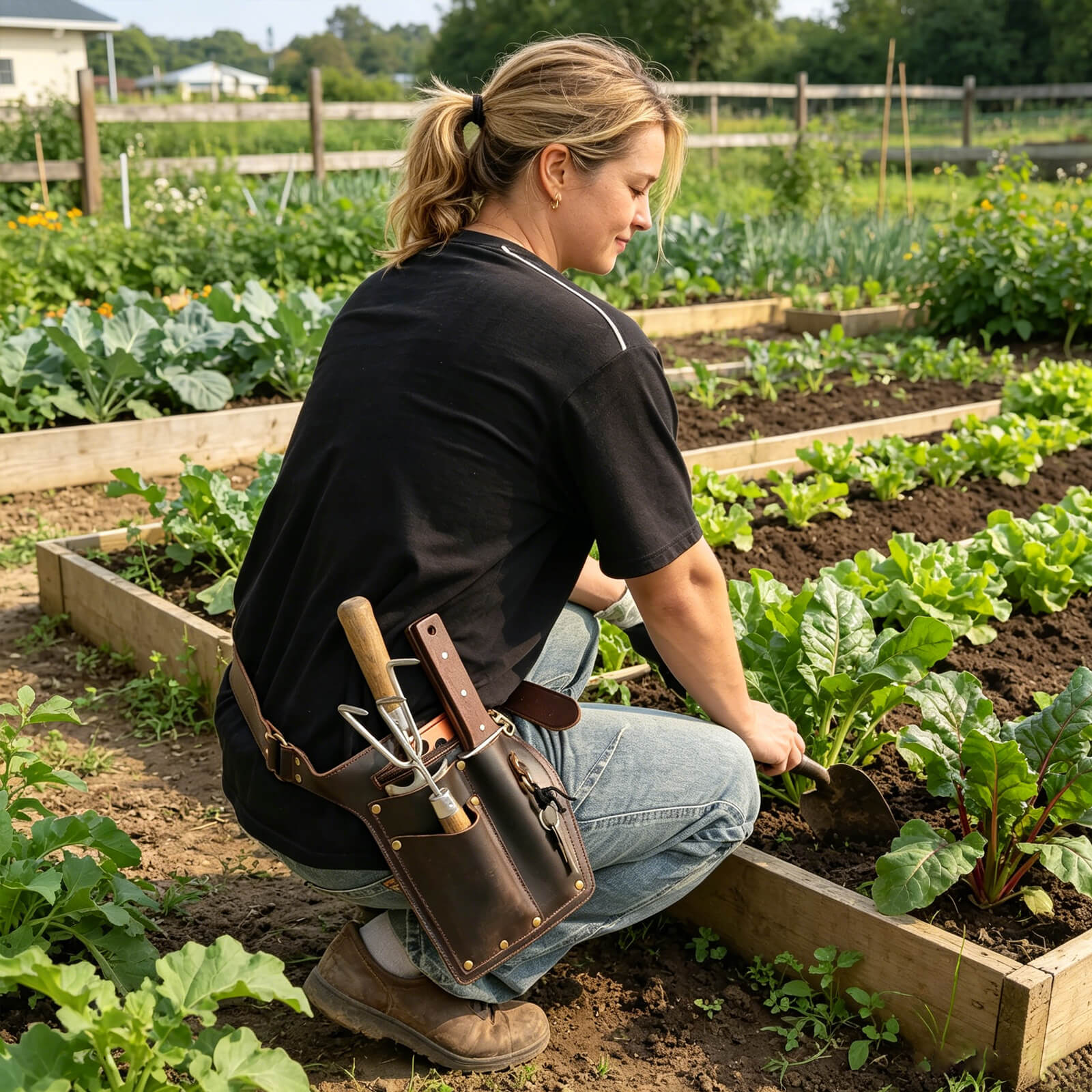 Tourbon Leather Gardening Tool Belt for Gardeners, Farmers & DIY