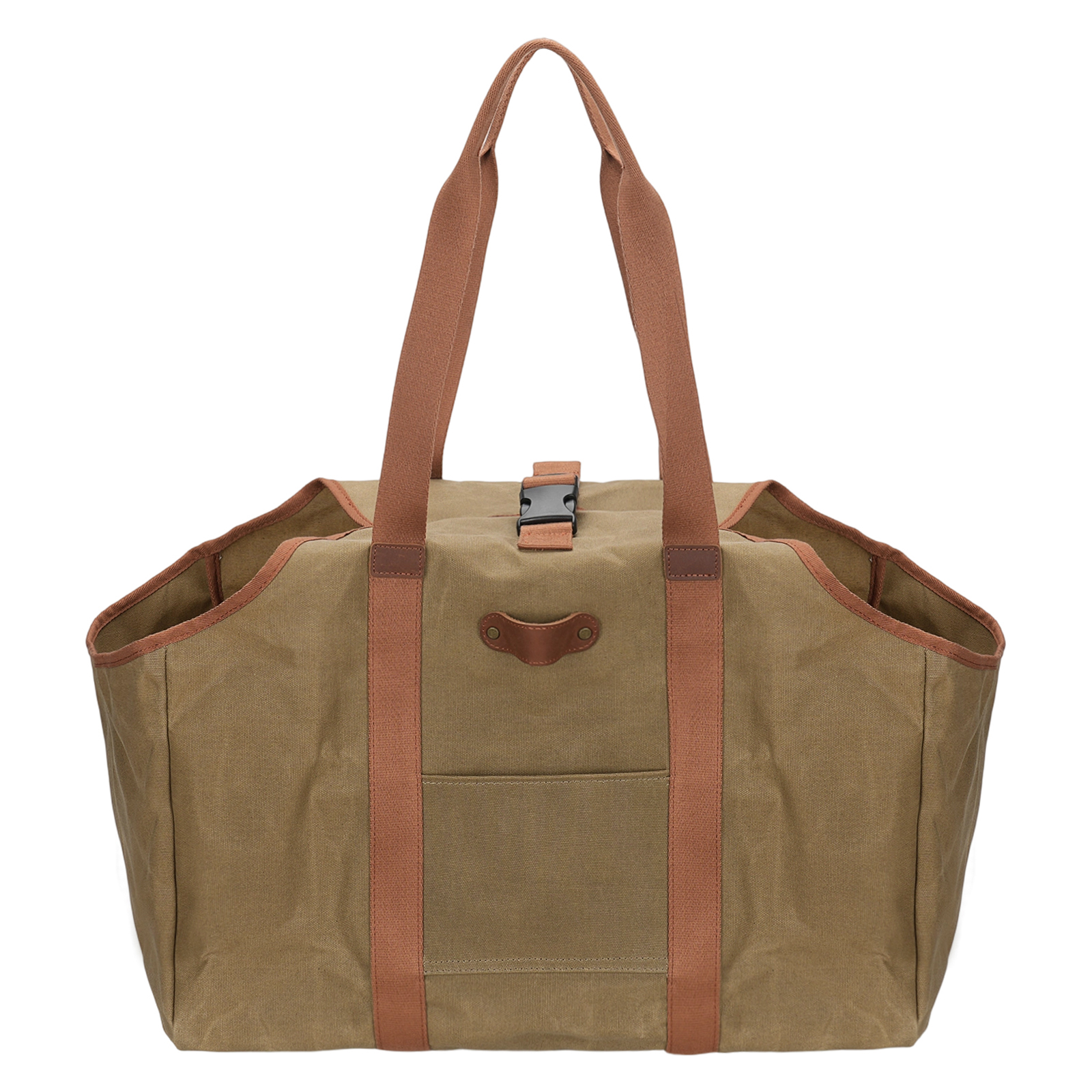 Tourbon Large Waxed Canvas Log Carrier Tote with Leather Axe Holder