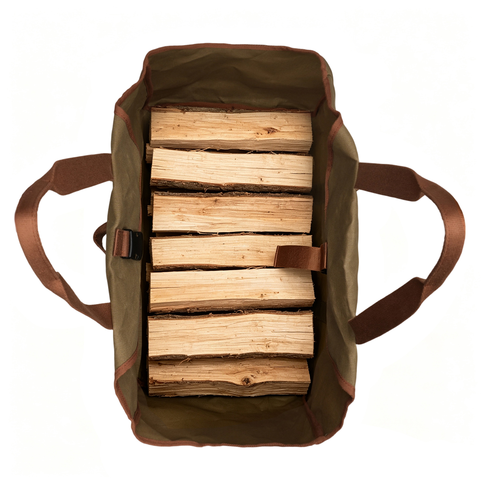 Tourbon Large Waxed Canvas Log Carrier Tote with Leather Axe Holder