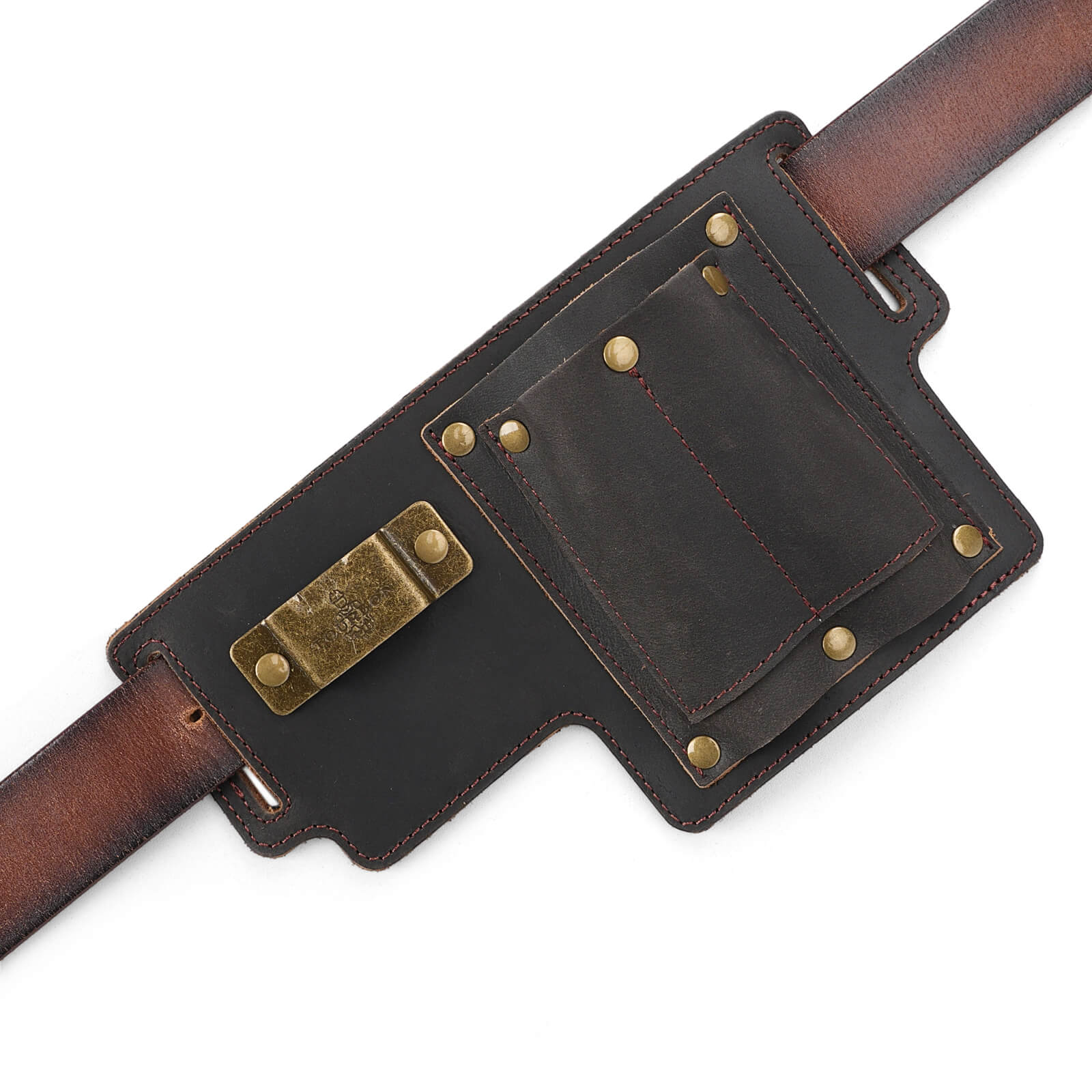 Tourbon 4-in-1 Full Grain Leather Tool Pouch - Heavy Duty Belt Utility Bag