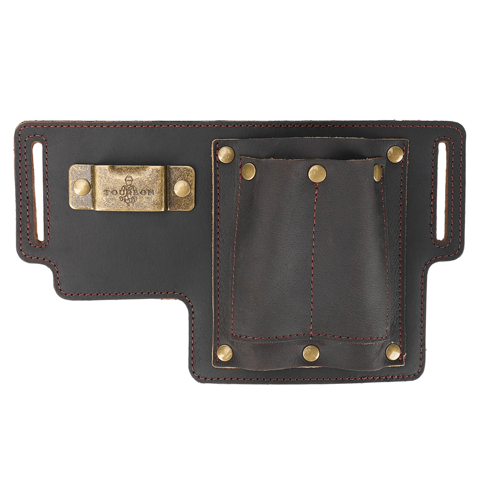 Tourbon 4-in-1 Full Grain Leather Tool Pouch - Heavy Duty Belt Utility Bag