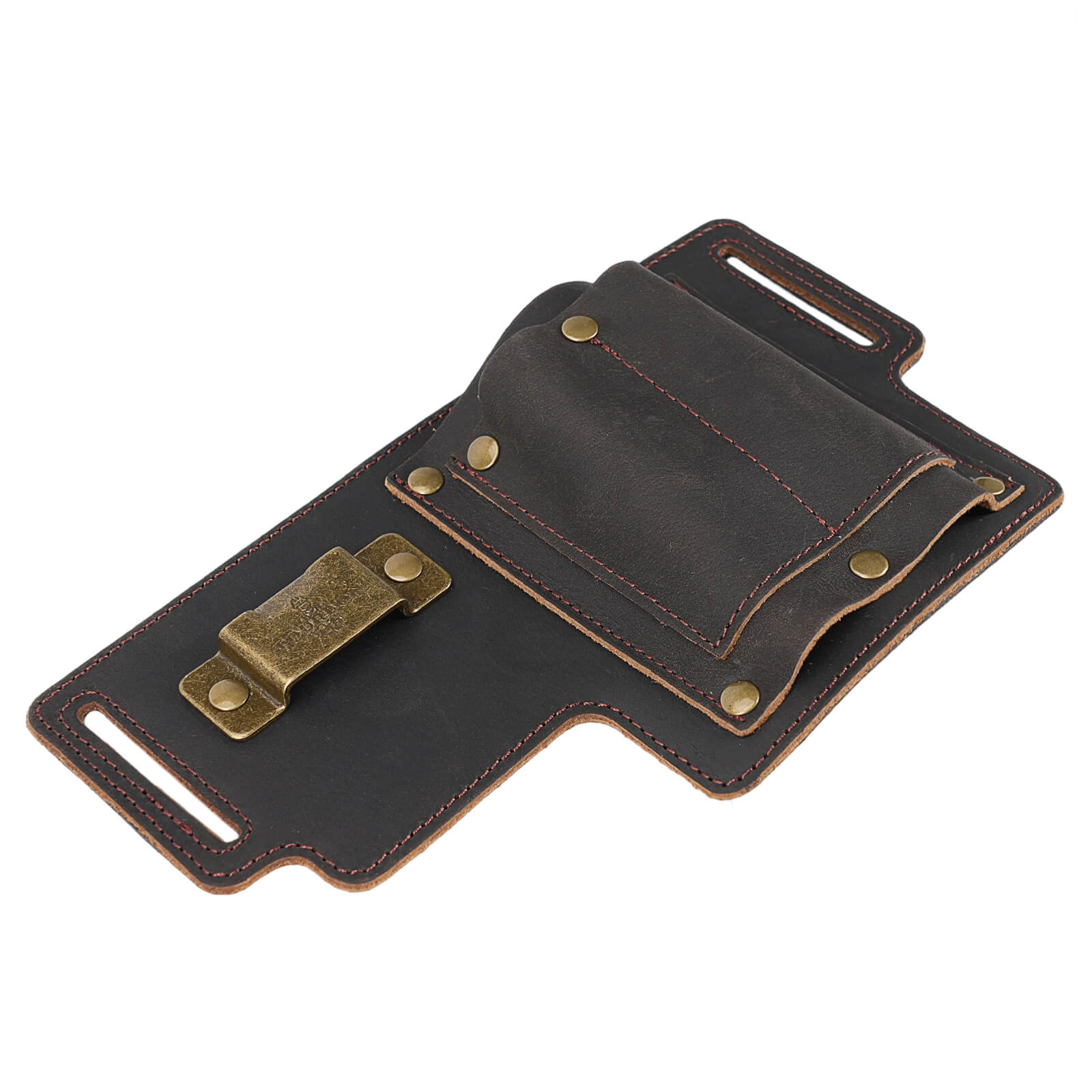 Tourbon 4-in-1 Full Grain Leather Tool Pouch - Heavy Duty Belt Utility Bag