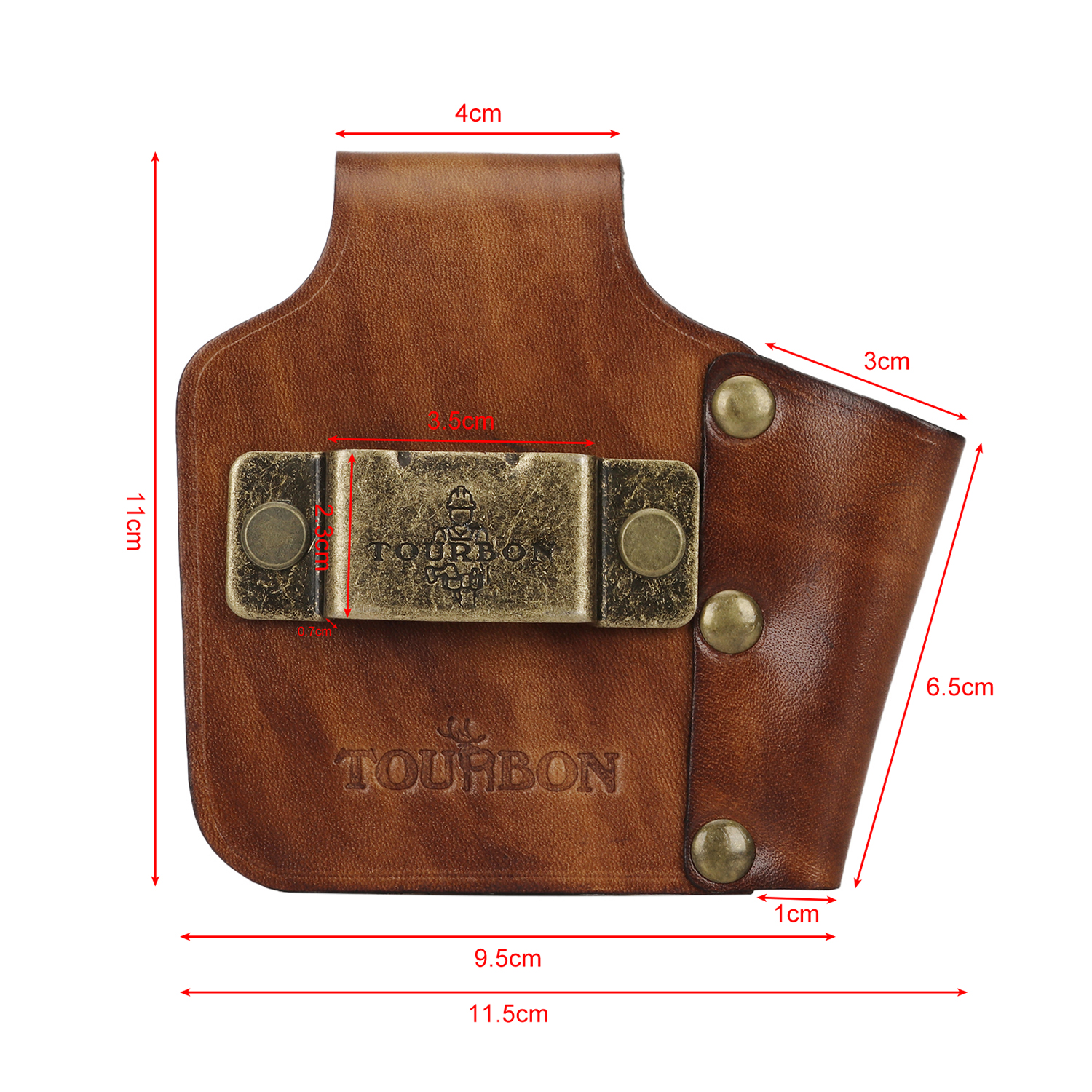 TOURBON Leather Tape Measure Holster Belt Tool Loop