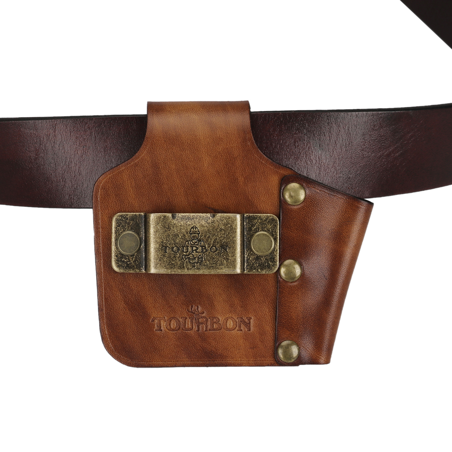 TOURBON Leather Tape Measure Holster Belt Tool Loop