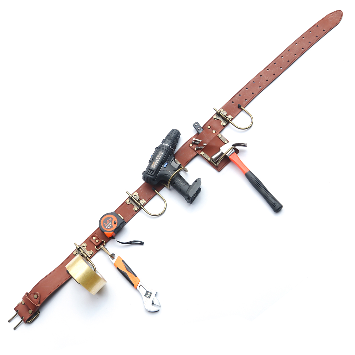 TOURBON Tool Belt Hanging Hooks Hammer Hatchet Holder Drill Holster