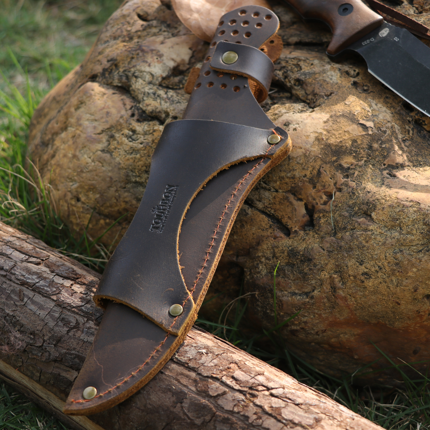 Tourbon Leather Knife Sheath with Belt Loop for Horizontal Vertical Carry