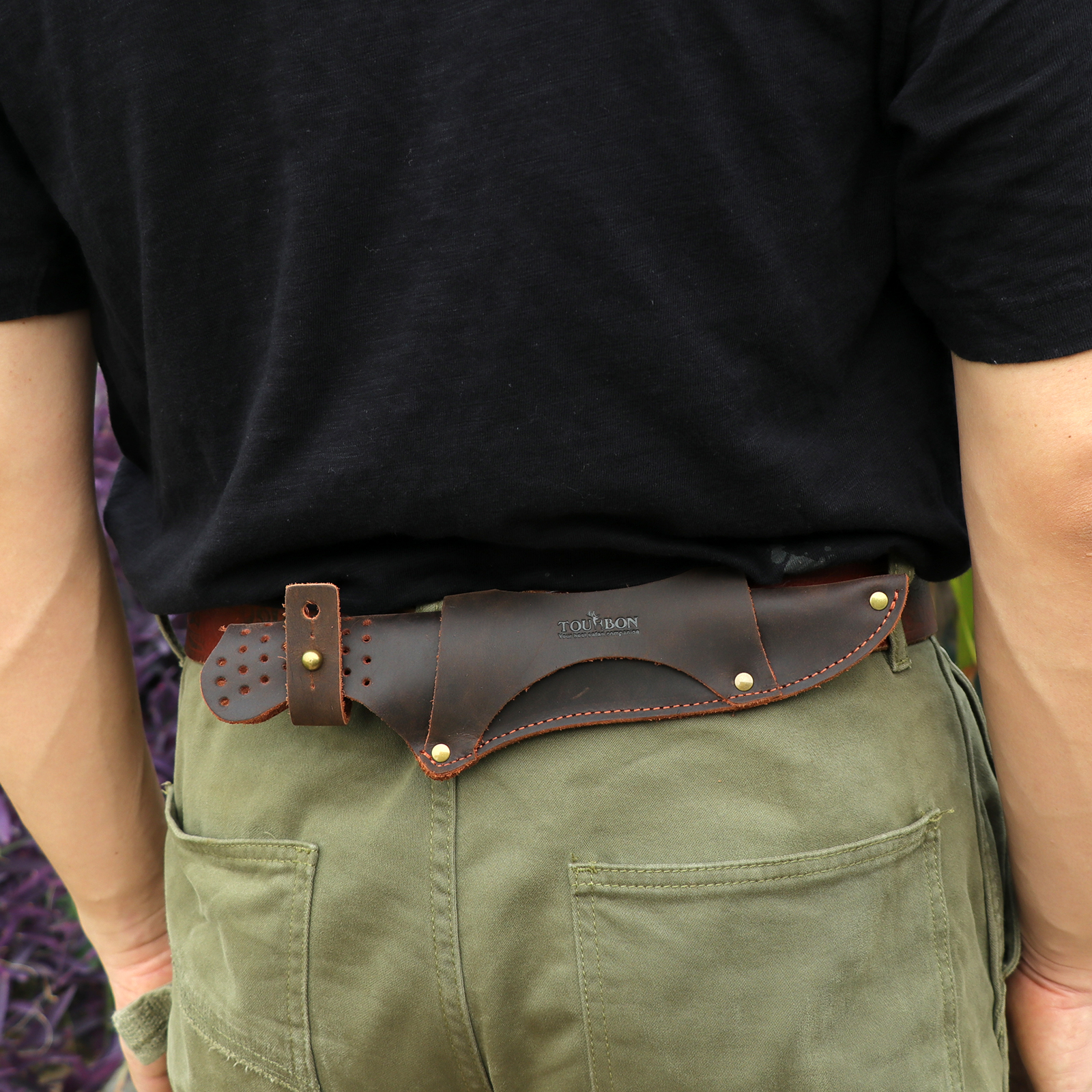 Tourbon Leather Knife Sheath with Belt Loop for Horizontal Vertical Carry