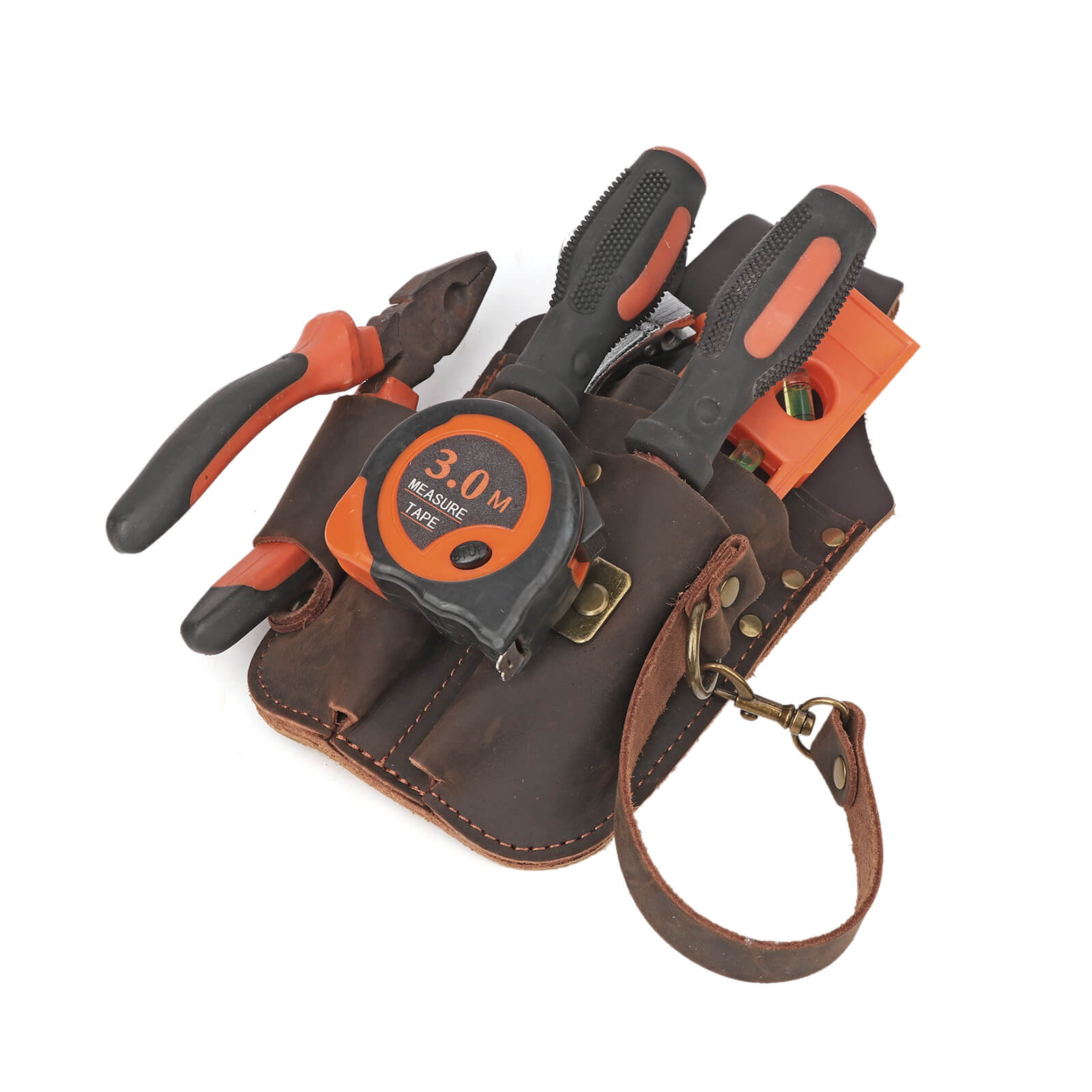 Tourbon Leather Electrician Holster Multipurpose Tool Pouch 5 Pockets 