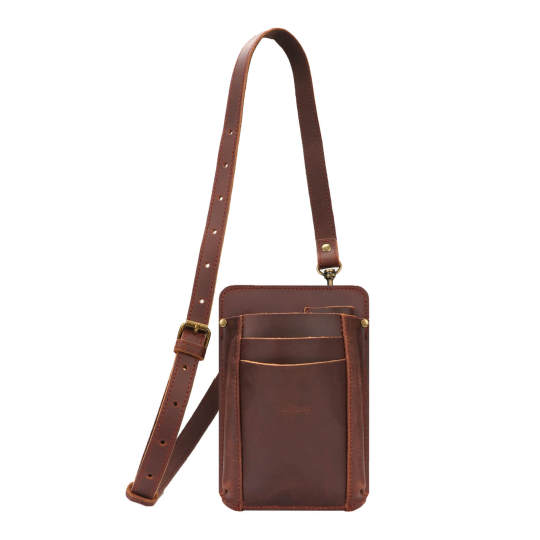 thumbnail image 2 of TOURBON Vintage Leather Garden Tools Carry Holster – Workshop Florist Belt Pouch, Brown, Adjustable 2 of 5