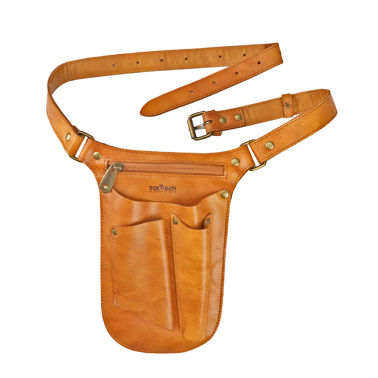 Tourbon Leather Gardening Belt Florist Tool Bag Gardener Holster 