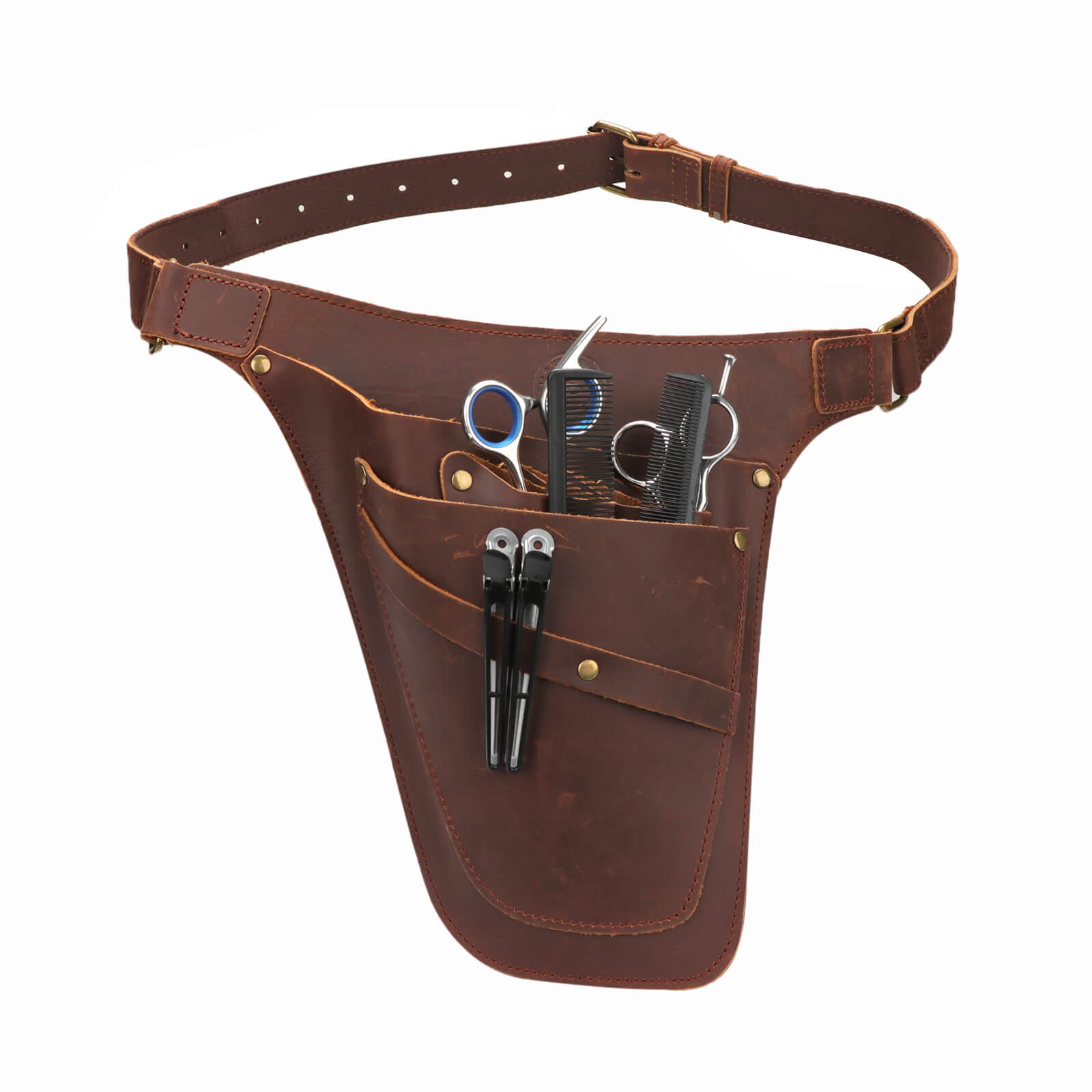 Tourbon Leather Scissor Pouch Hairdressers Holster 