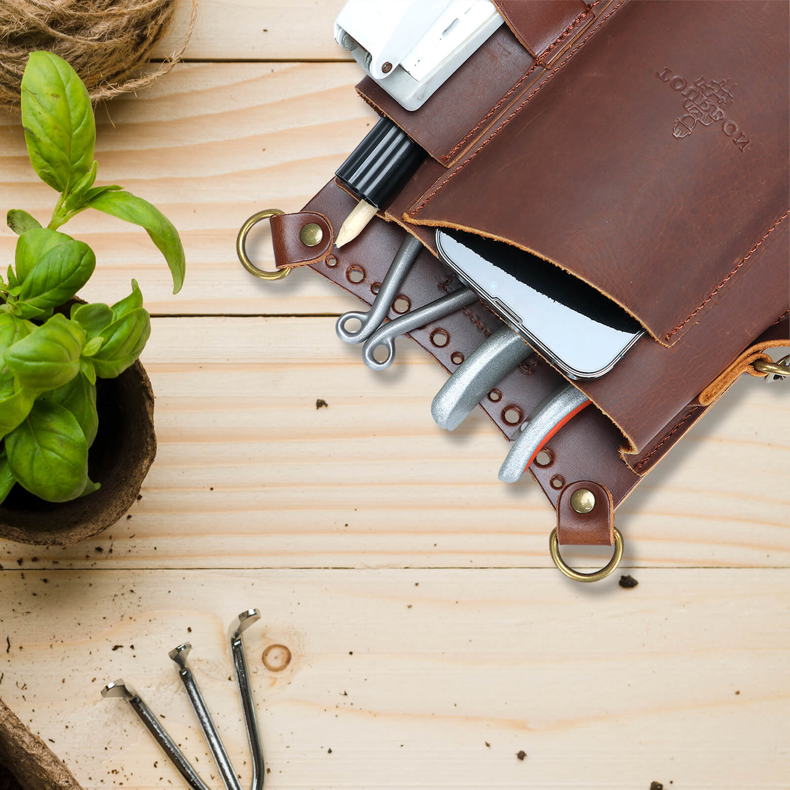 Tourbon Leather Scissor Belt Pouch Bag Electrician Gardening Holster-TOURBONSTORE