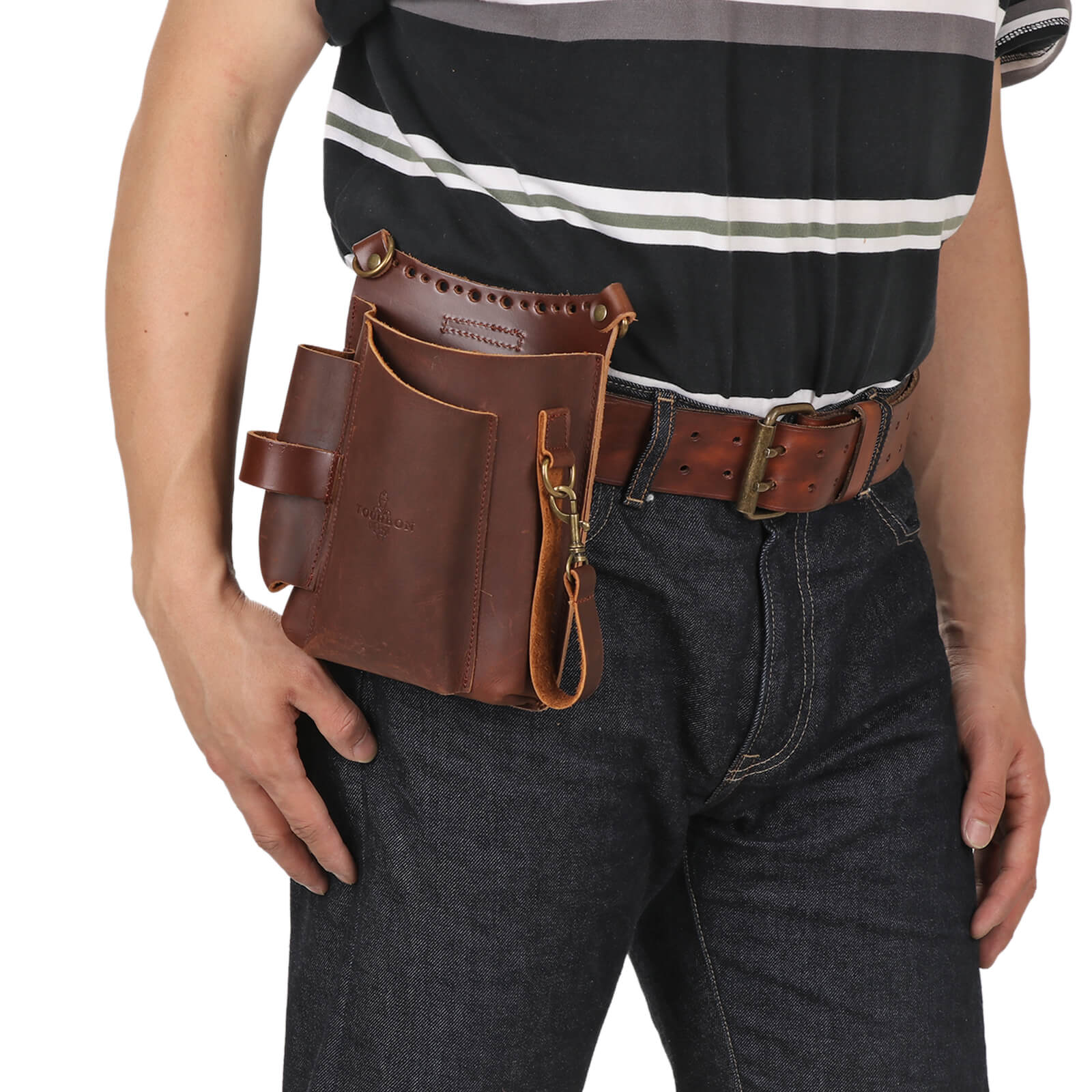 Tourbon Leather Scissor Belt Pouch Bag Electrician Gardening Holster-TOURBONSTORE