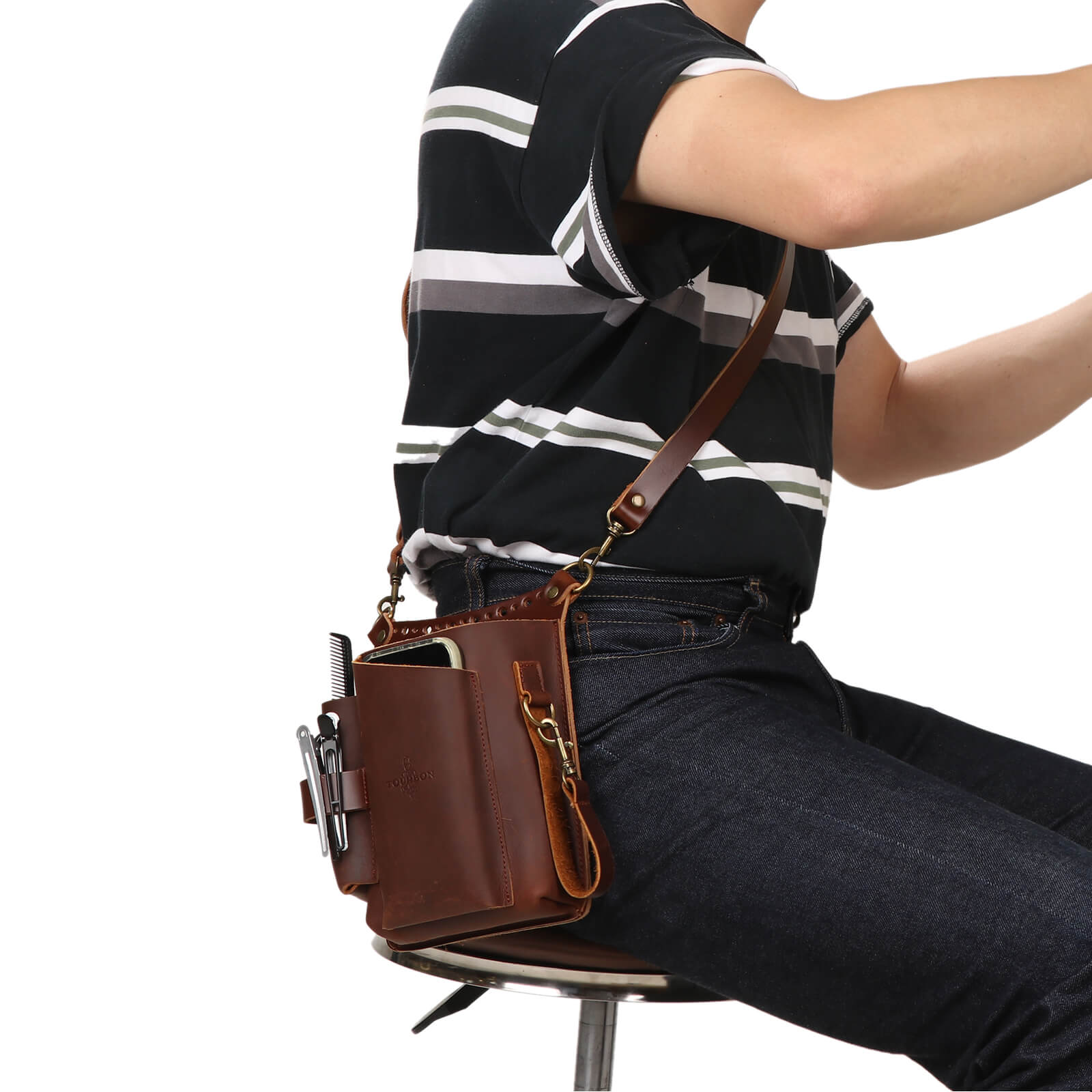 Tourbon Leather Scissor Belt Pouch Bag Electrician Gardening Holster-TOURBONSTORE
