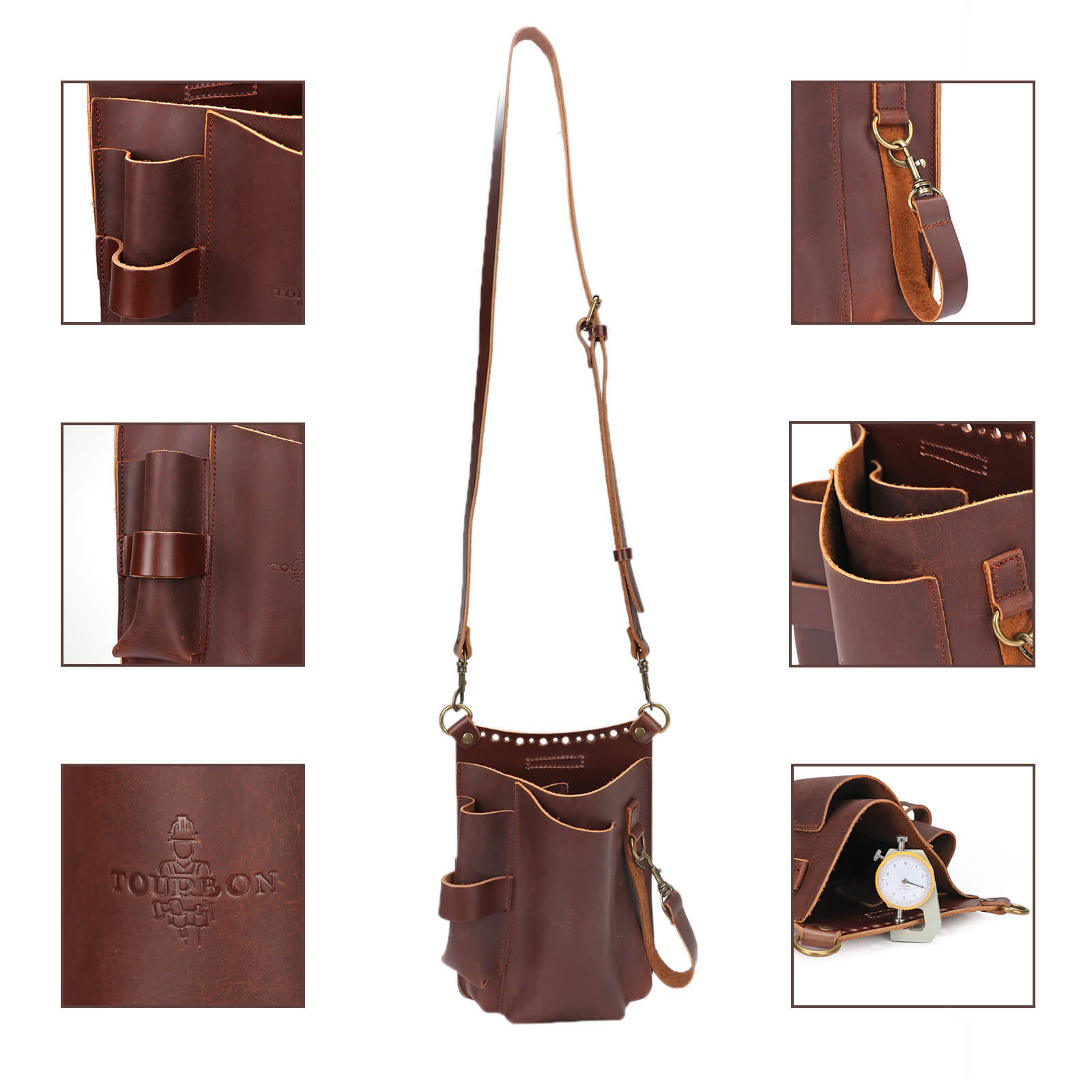 Tourbon Leather Scissor Belt Pouch Bag Electrician Gardening Holster-TOURBONSTORE