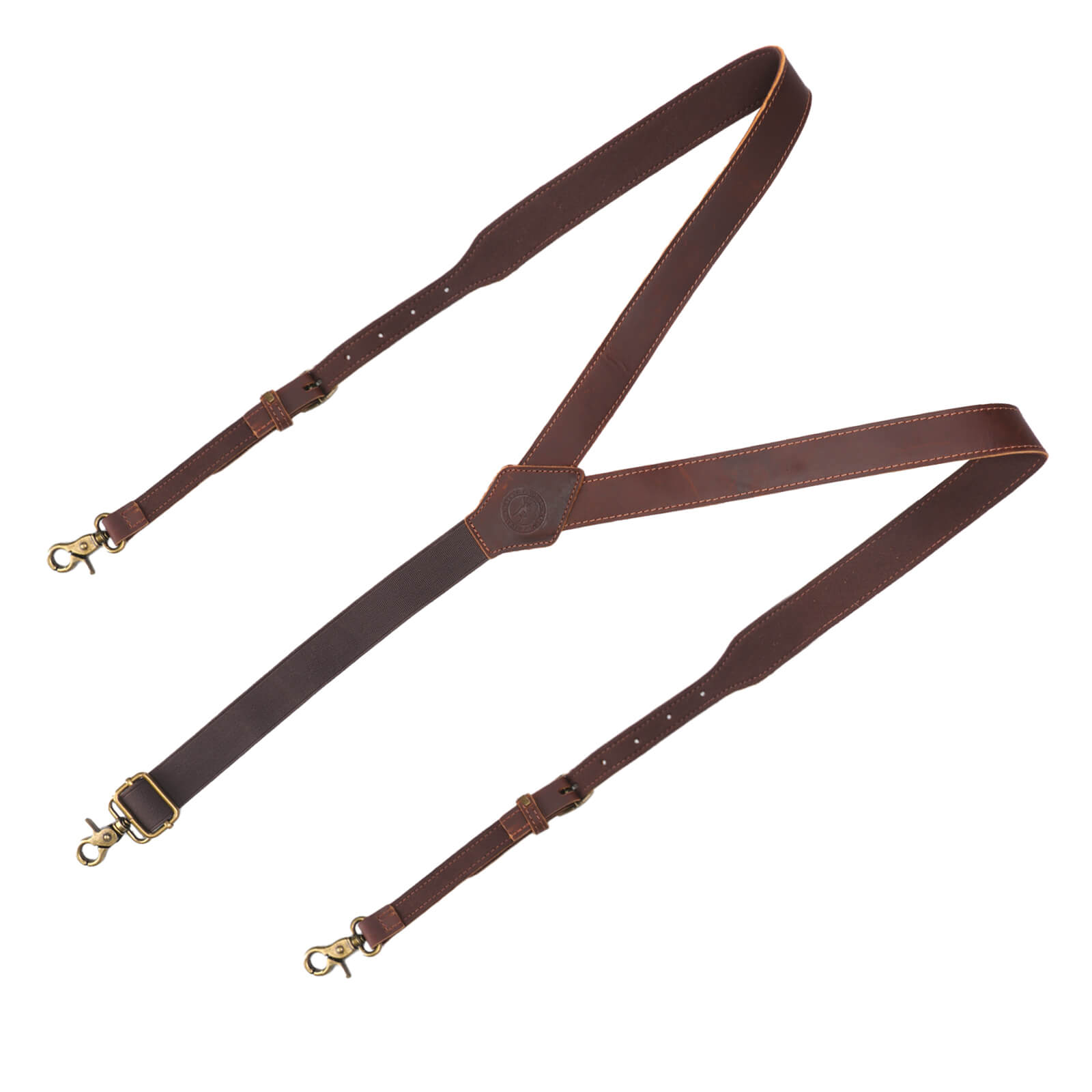 Tourbon Leather Suspenders for Men Heavy Duty Adjustable 