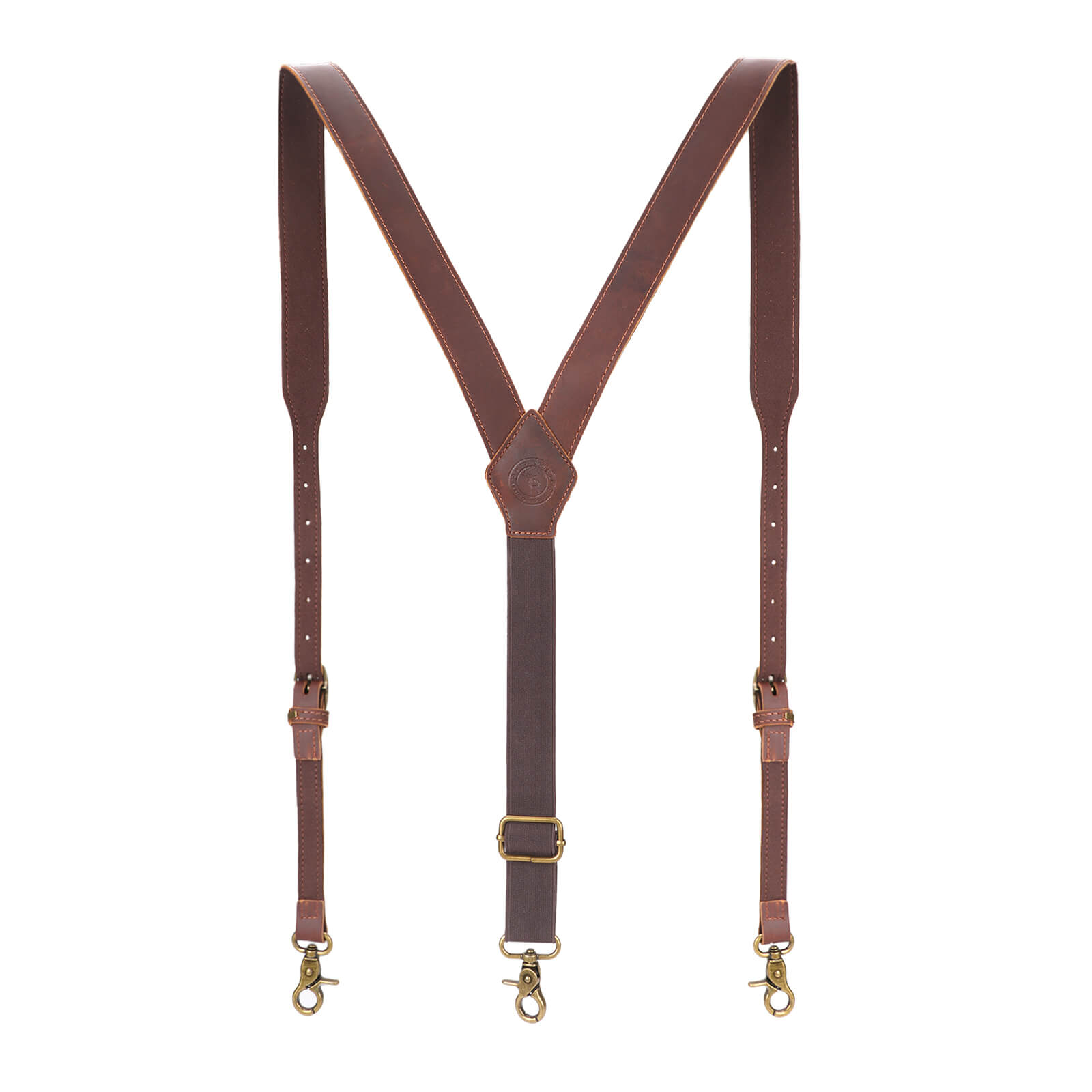 Tourbon Leather Suspenders for Men Heavy Duty Adjustable 