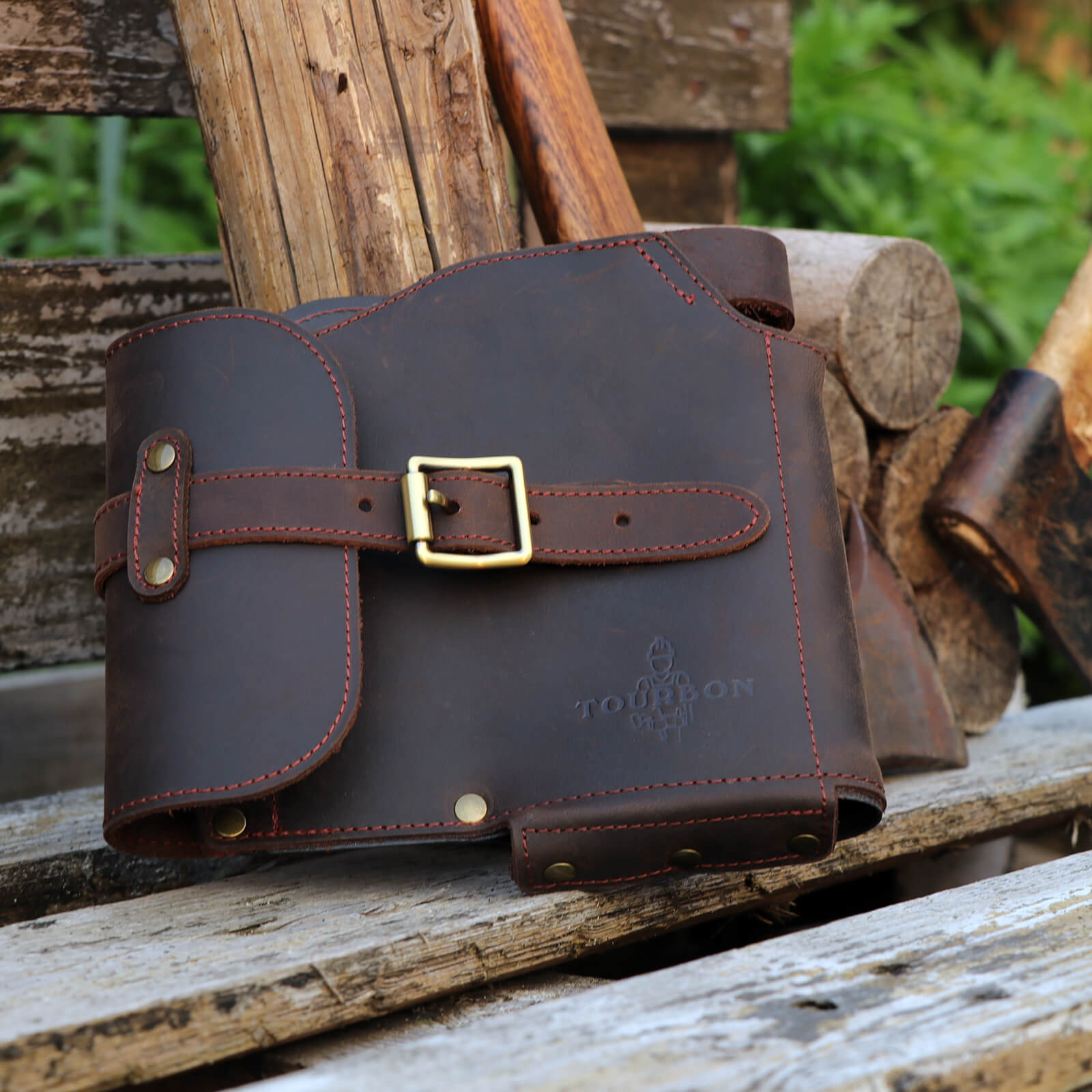 Tourbon Outdoor Loggers Felling Axe Sheath Leather with Belt Loop