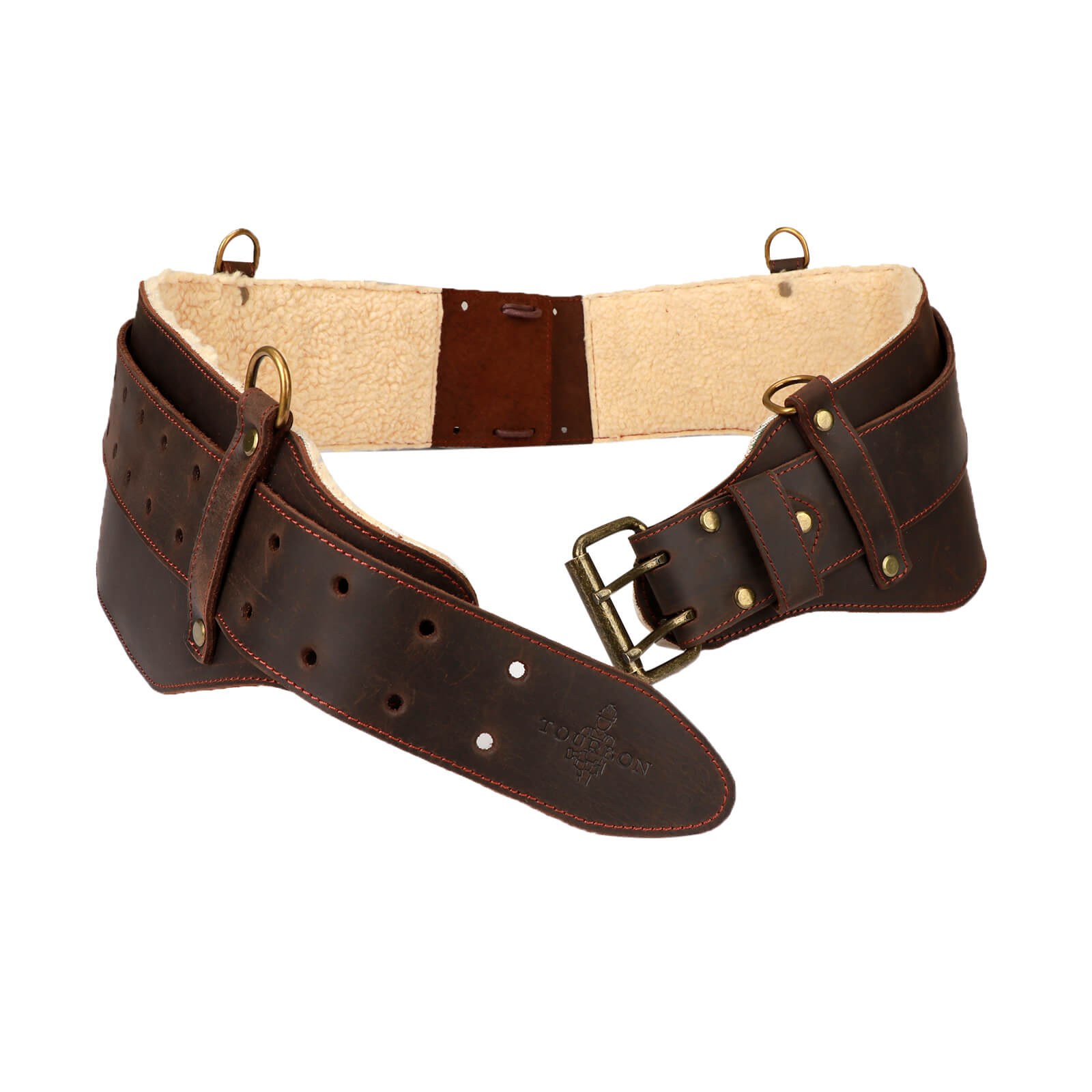 Tourbon Leather Logging Belt Kit Tool Belts for Tree Cutting Electricians Construction Workers