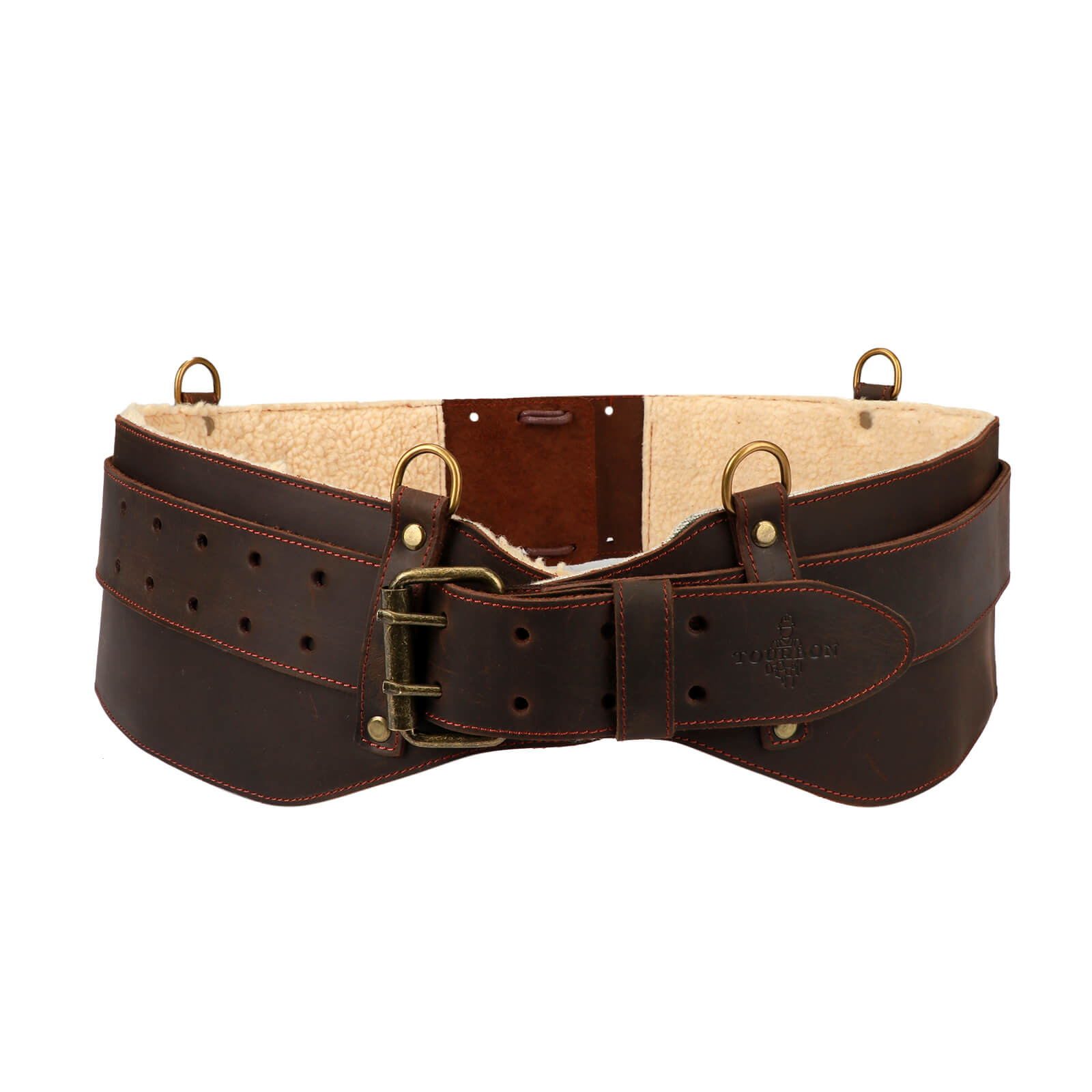 Tourbon Leather Logging Belt Kit Tool Belts for Tree Cutting Electricians Construction Workers