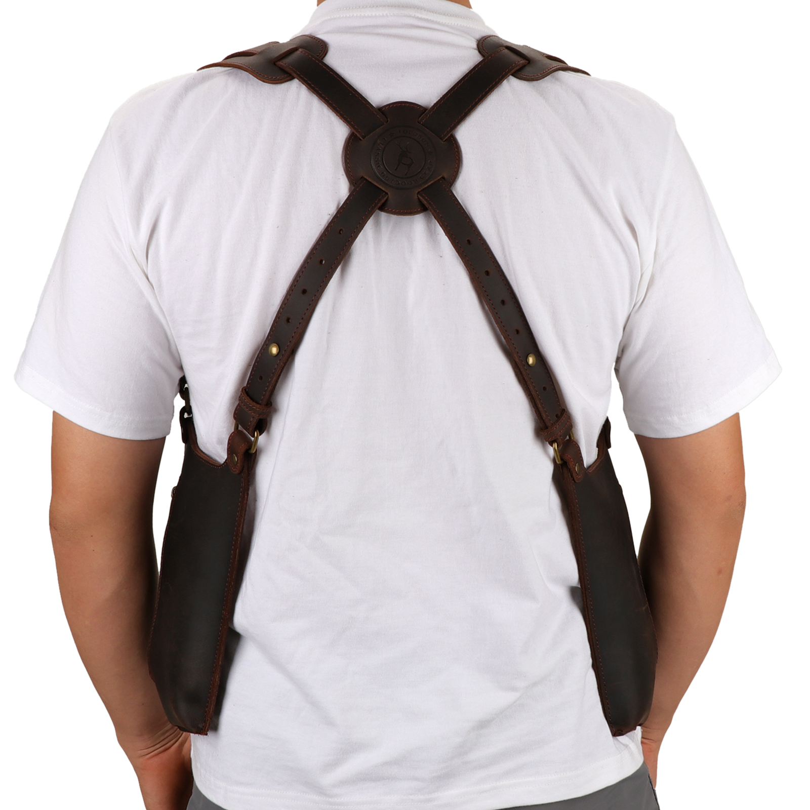 Tourbon Leather Shoulder Holster Phone Holder Anti-Theft Bag