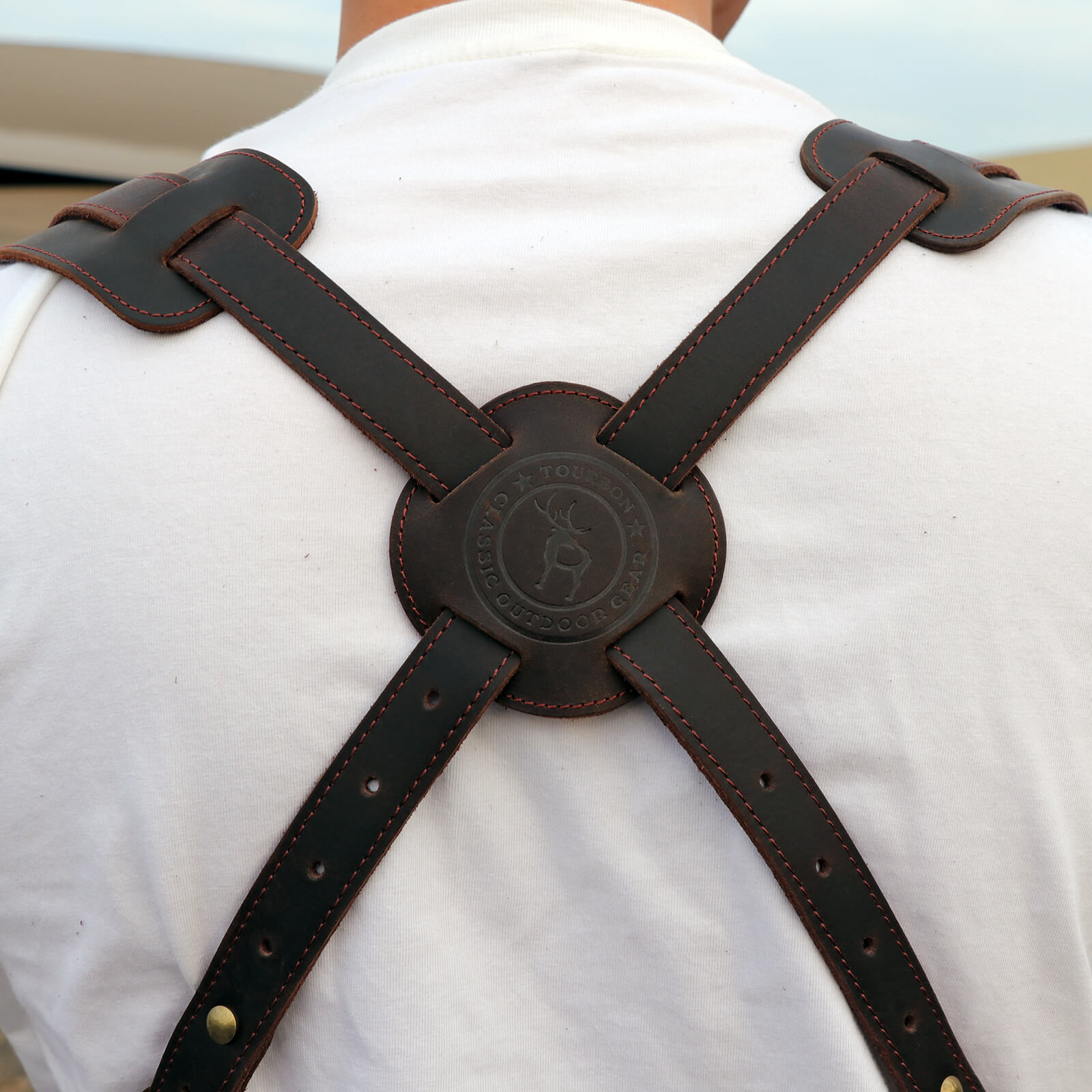 Tourbon Leather Shoulder Holster Phone Holder Anti-Theft Bag