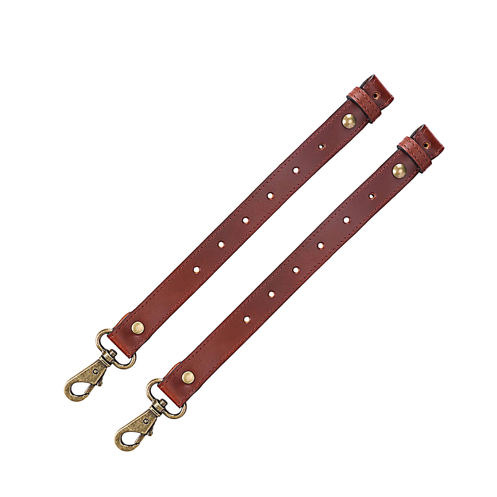 TOURBON Men's Genuine Leather Harness Suspenders Adjustable Vintage Braces