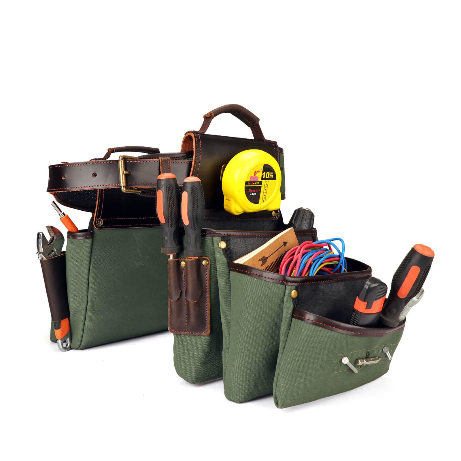 Tourbon Tool Belt Suspenders Heavy Duty 3 Points Padded Construction Work Pouch