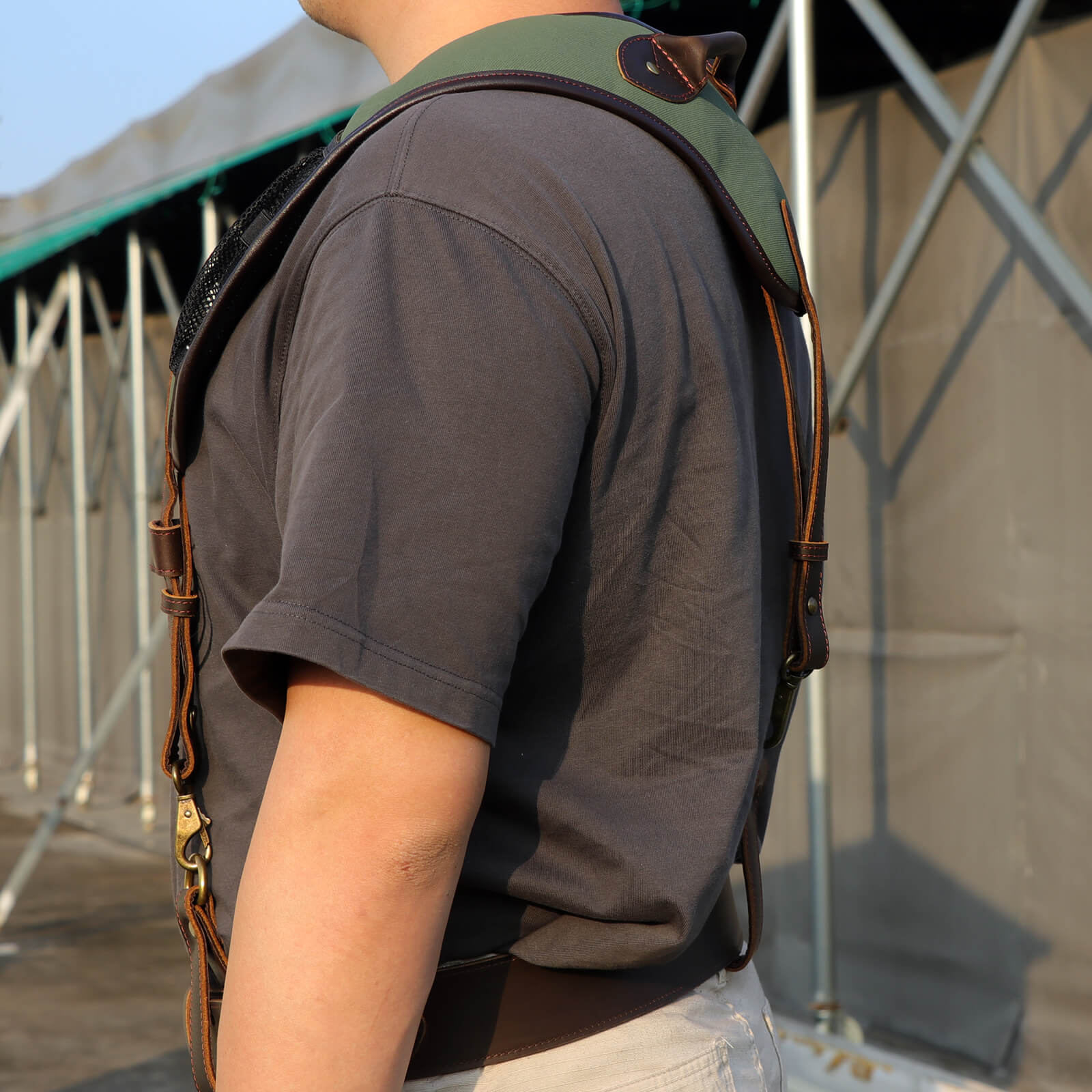 Tourbon Tool Belt Suspenders Heavy Duty 3 Points Padded Construction Work Pouch