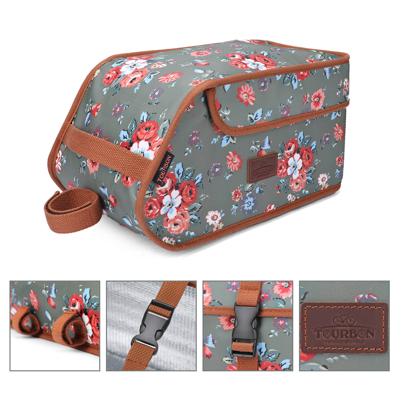 TOURBON Bicycle Pannier Bike Rear Rack Insulated Trunk Cooler Bag