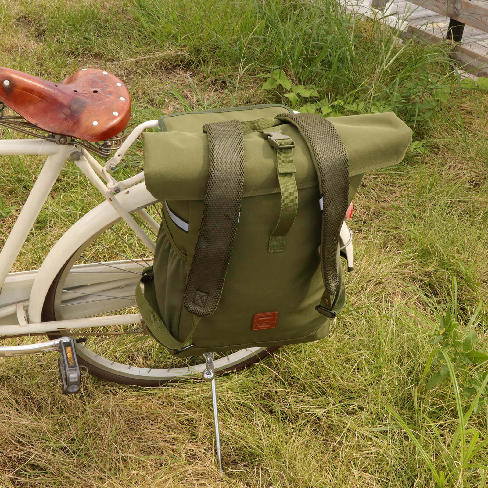 TOURBON Nylon Backpack Pannier Bike Rear Rack Bag Bicycle Saddlebag