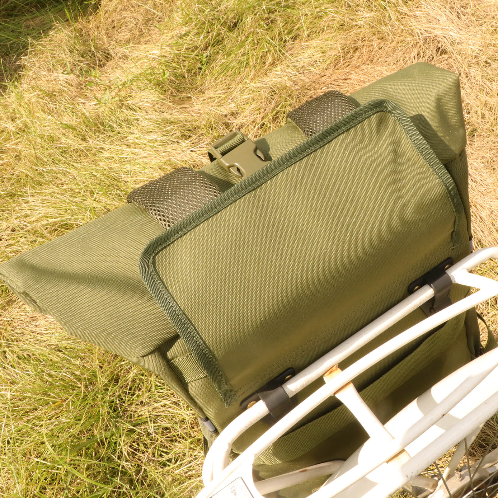 TOURBON Nylon Backpack Pannier Bike Rear Rack Bag Bicycle Saddlebag