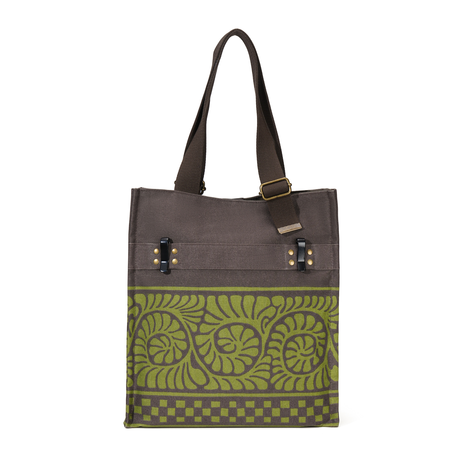 TOURBON Vintage Canvas Bike Pannier Tote Bag with Rear Rack Hooks