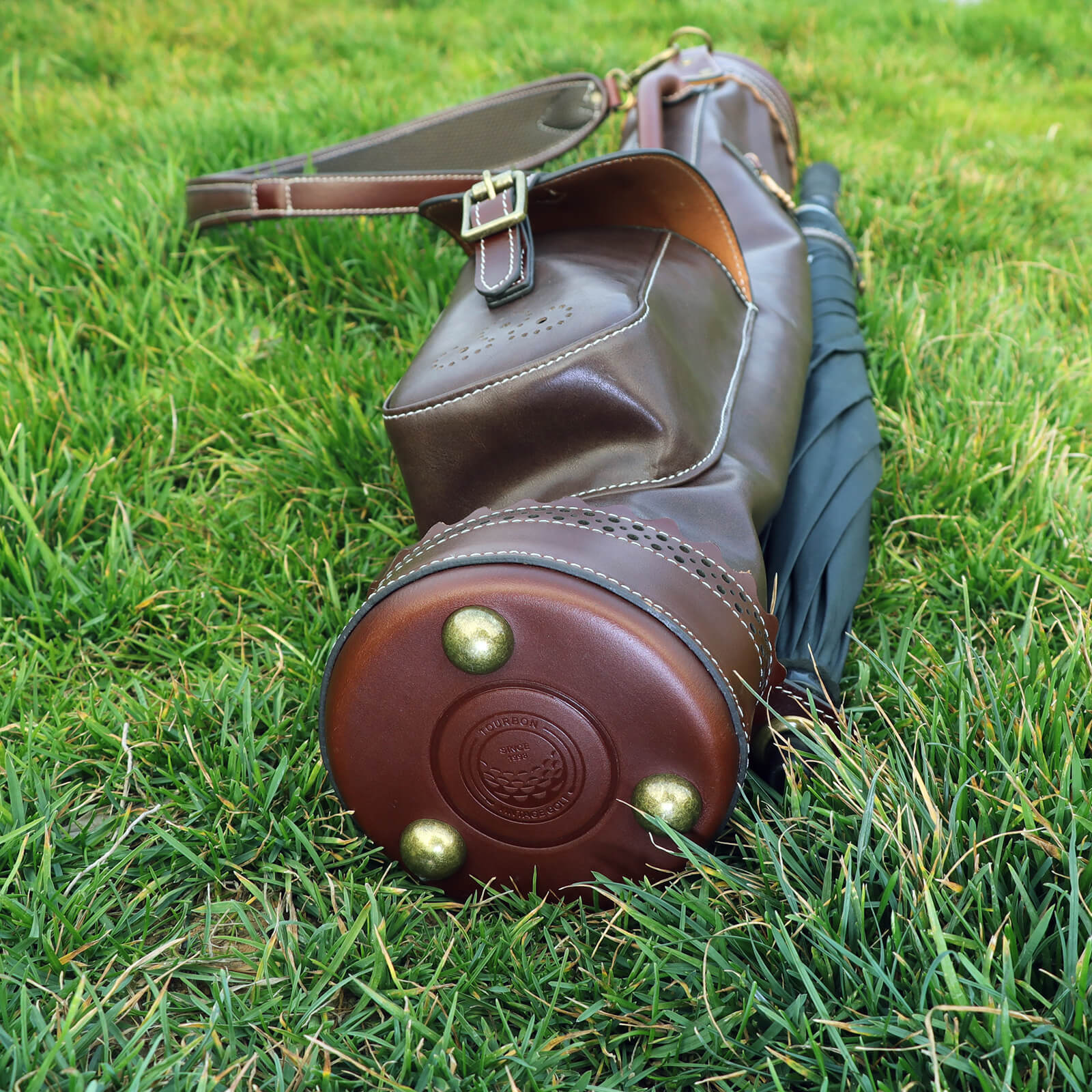 TOURBON ‎Faux Leather Lightweight Golf Club Carry Bag 