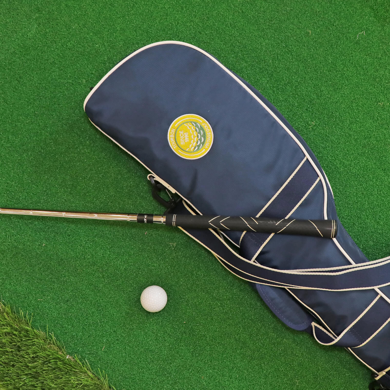 TOURBON Nylon Golf Carry Bag for a Few Clubs Blue