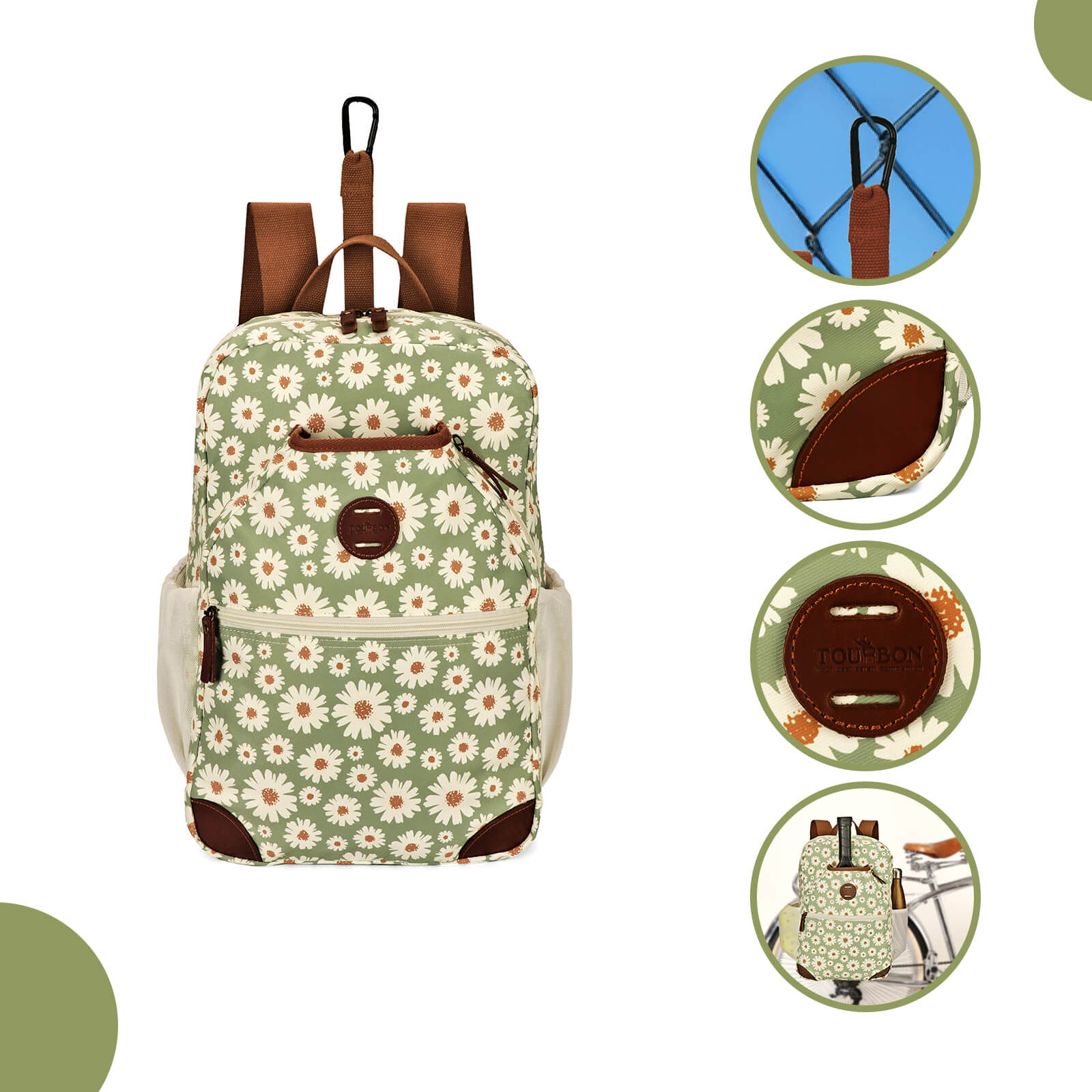 TOURBON Pickleball Paddle Backpack Clip-on Bike Pannier Rear Rack